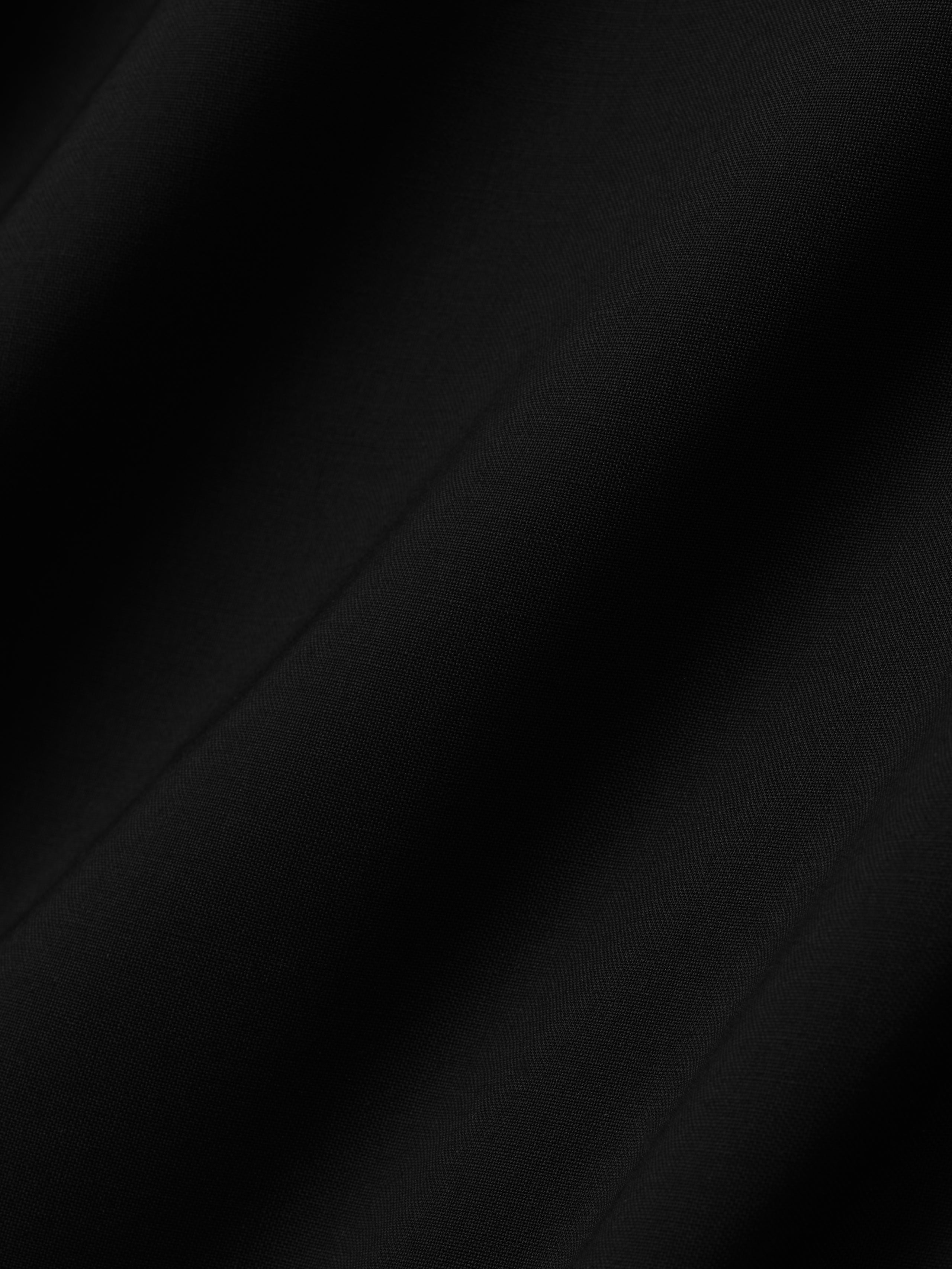 Essentials Easy Care Wool Relaxed Lapelless Jacket Black