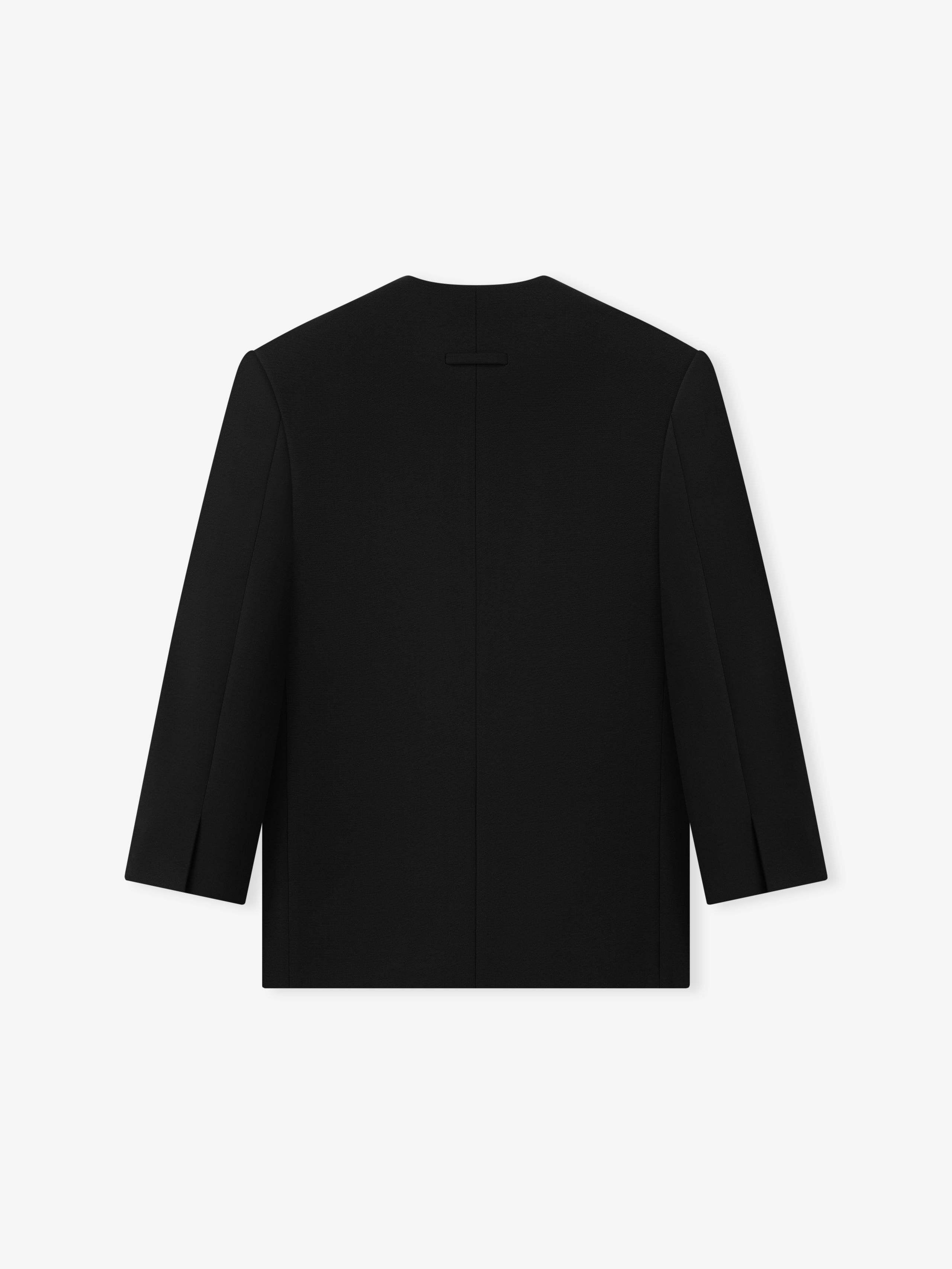 Essentials Double Weave Wool Crewneck Jacket Black