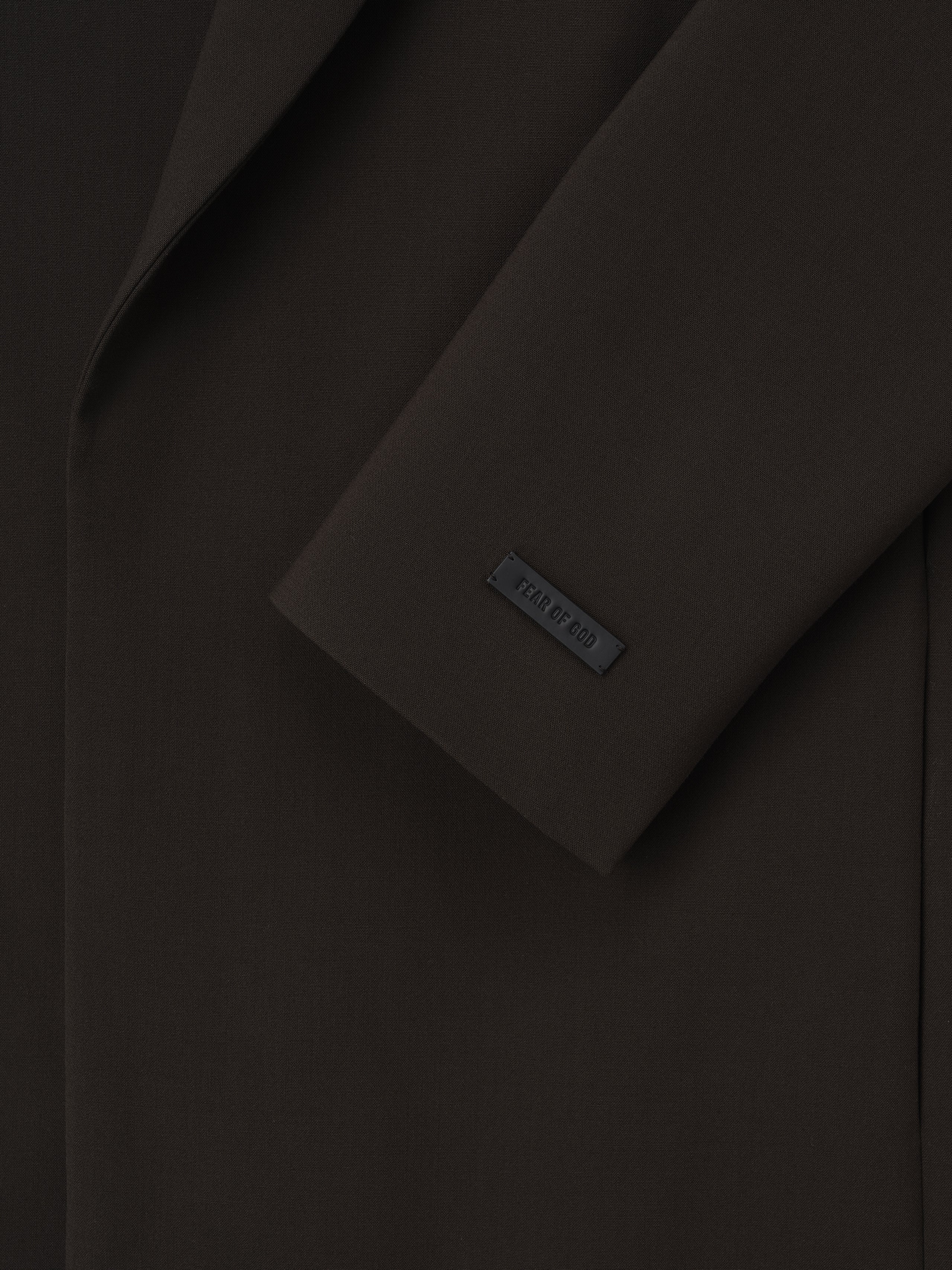 Essentials Double Weave Wool Crewneck Jacket Brown