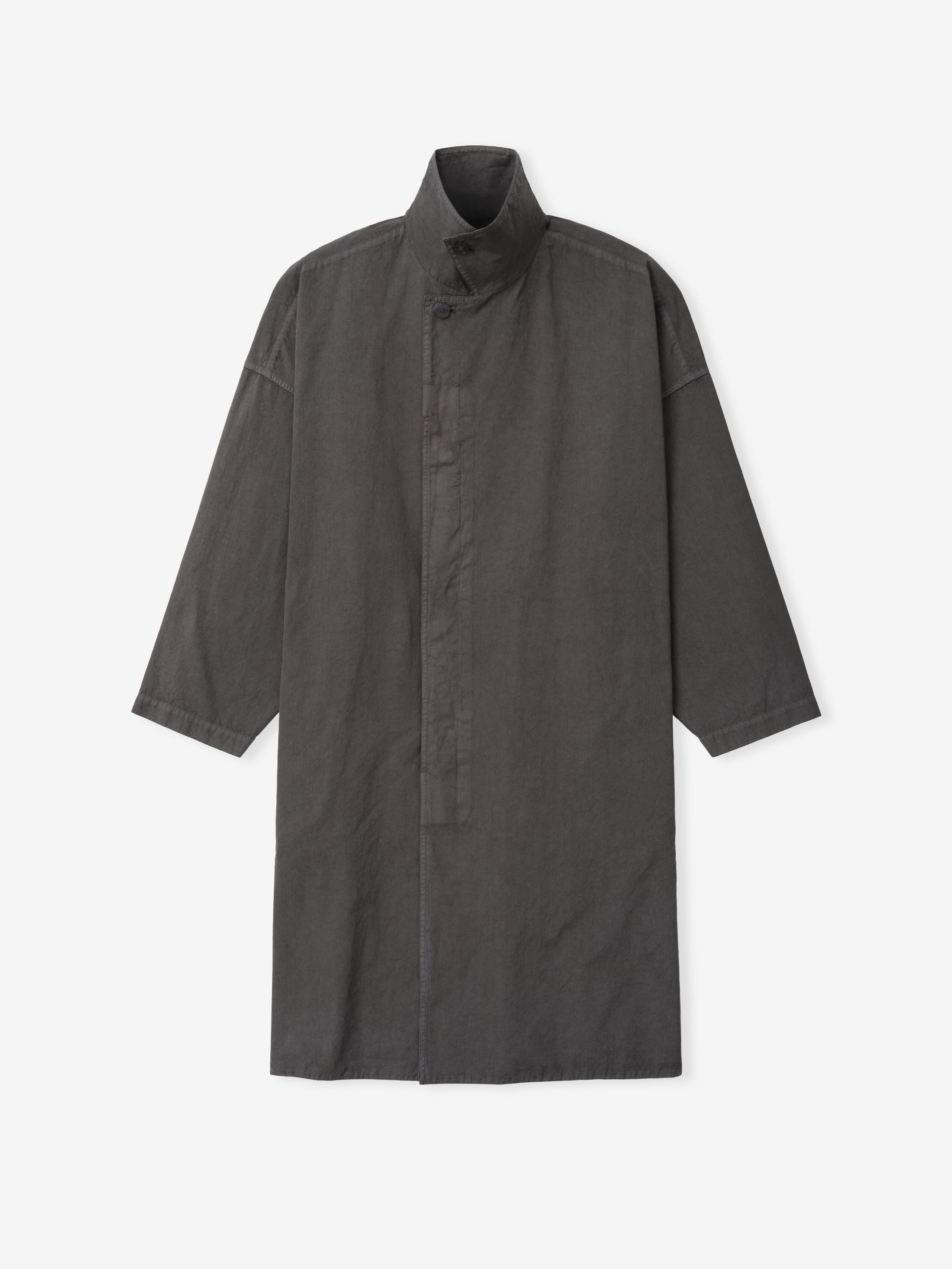 Essentials Garment-Dyed Cropped Sleeve Car Coat Dark Grey