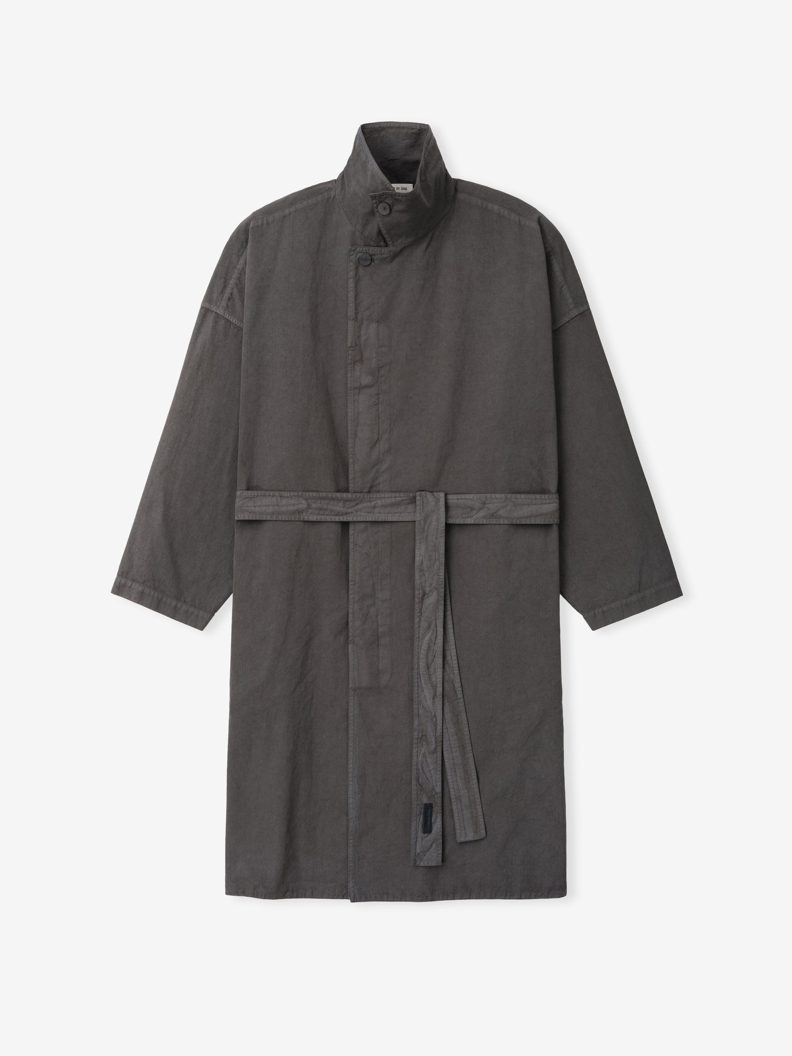 Essentials Garment-Dyed Cropped Sleeve Car Coat Dark Grey