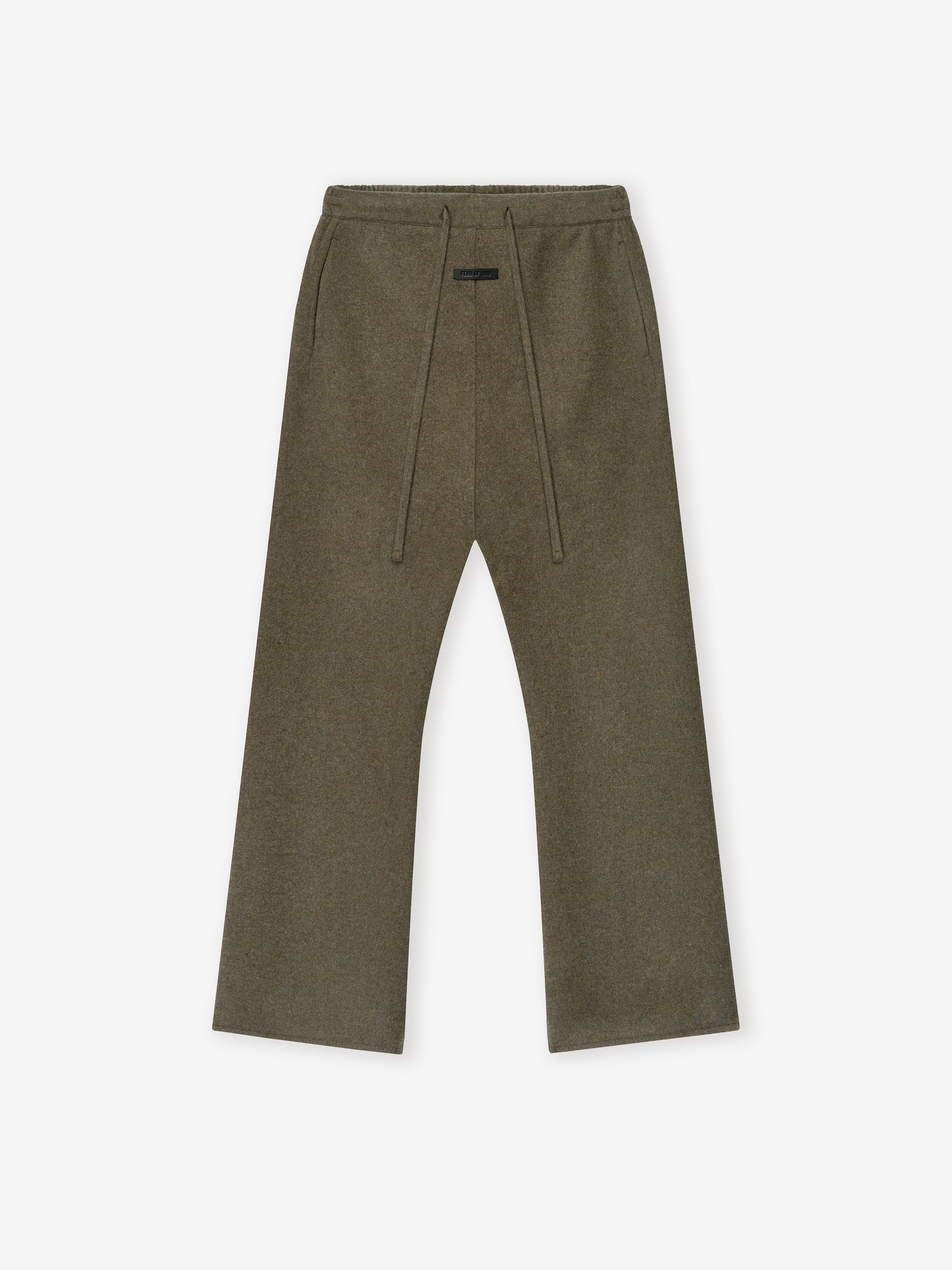 Essentials Double Face Wool Cashmere Flared Pants Khaki Melange