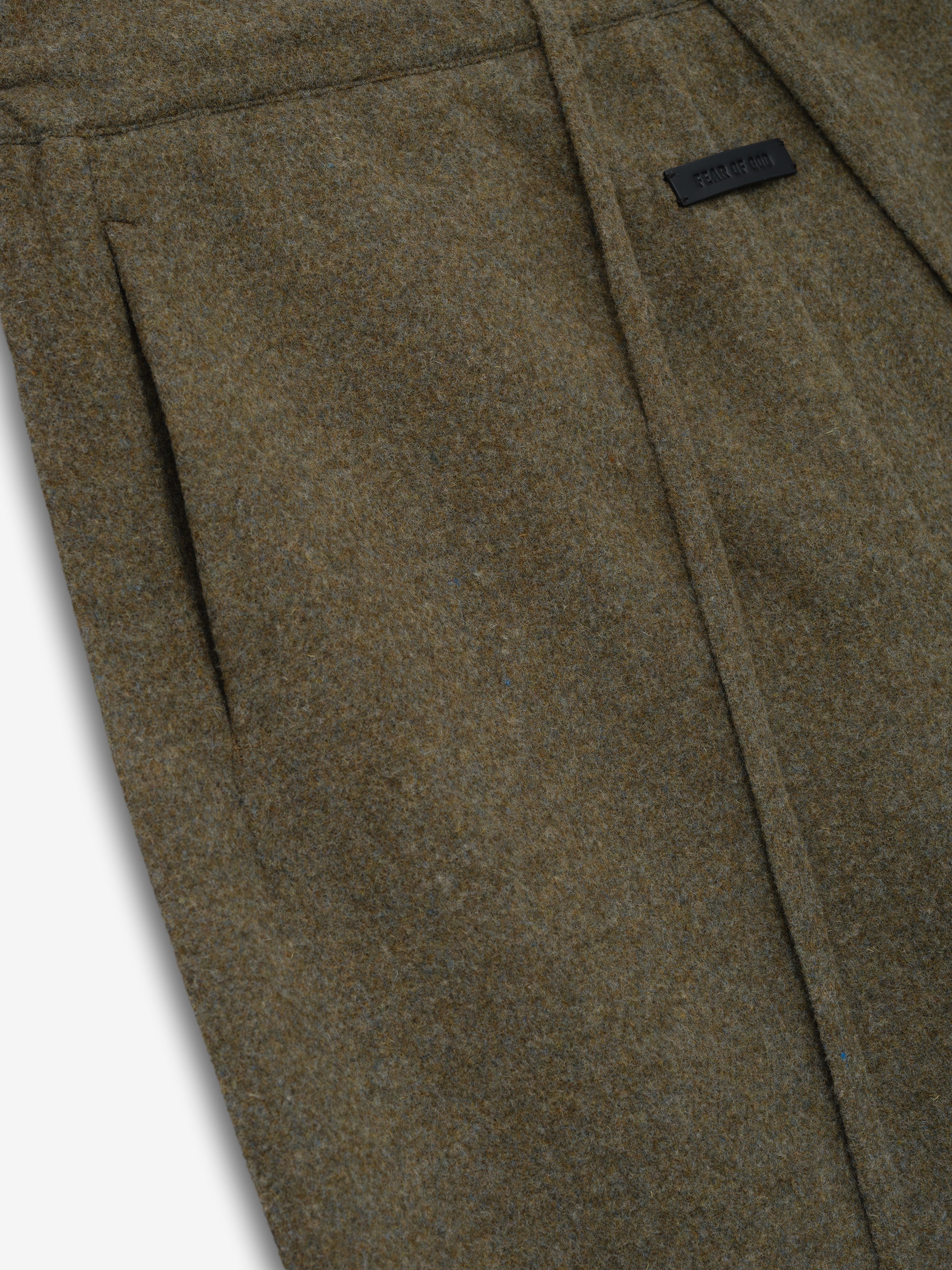 Essentials Double Face Wool Cashmere Flared Pants Khaki Melange