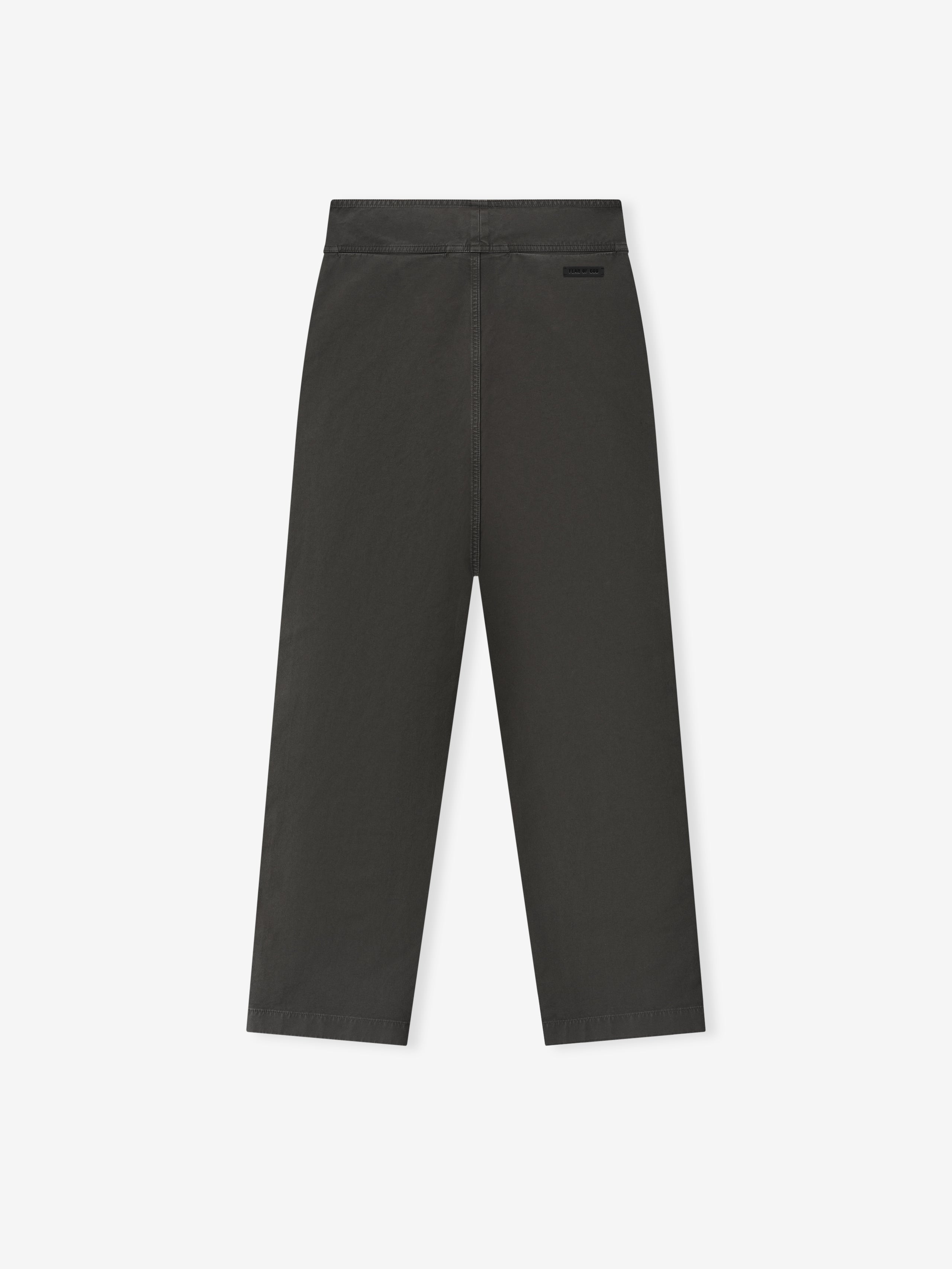 Essentials Garment Dyed Cotton Casual Pant Dark Grey
