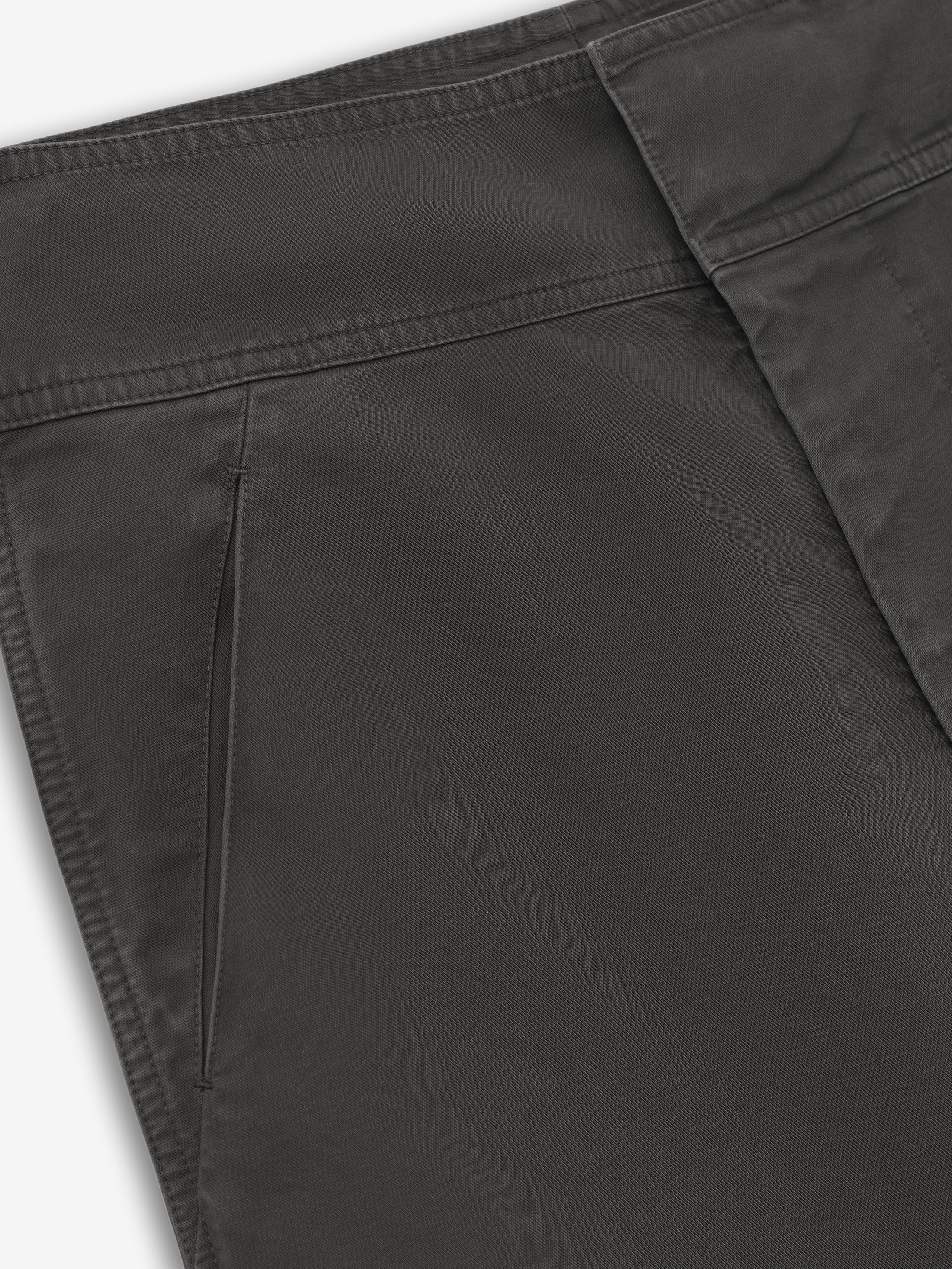 Essentials Garment Dyed Cotton Casual Pant Dark Grey