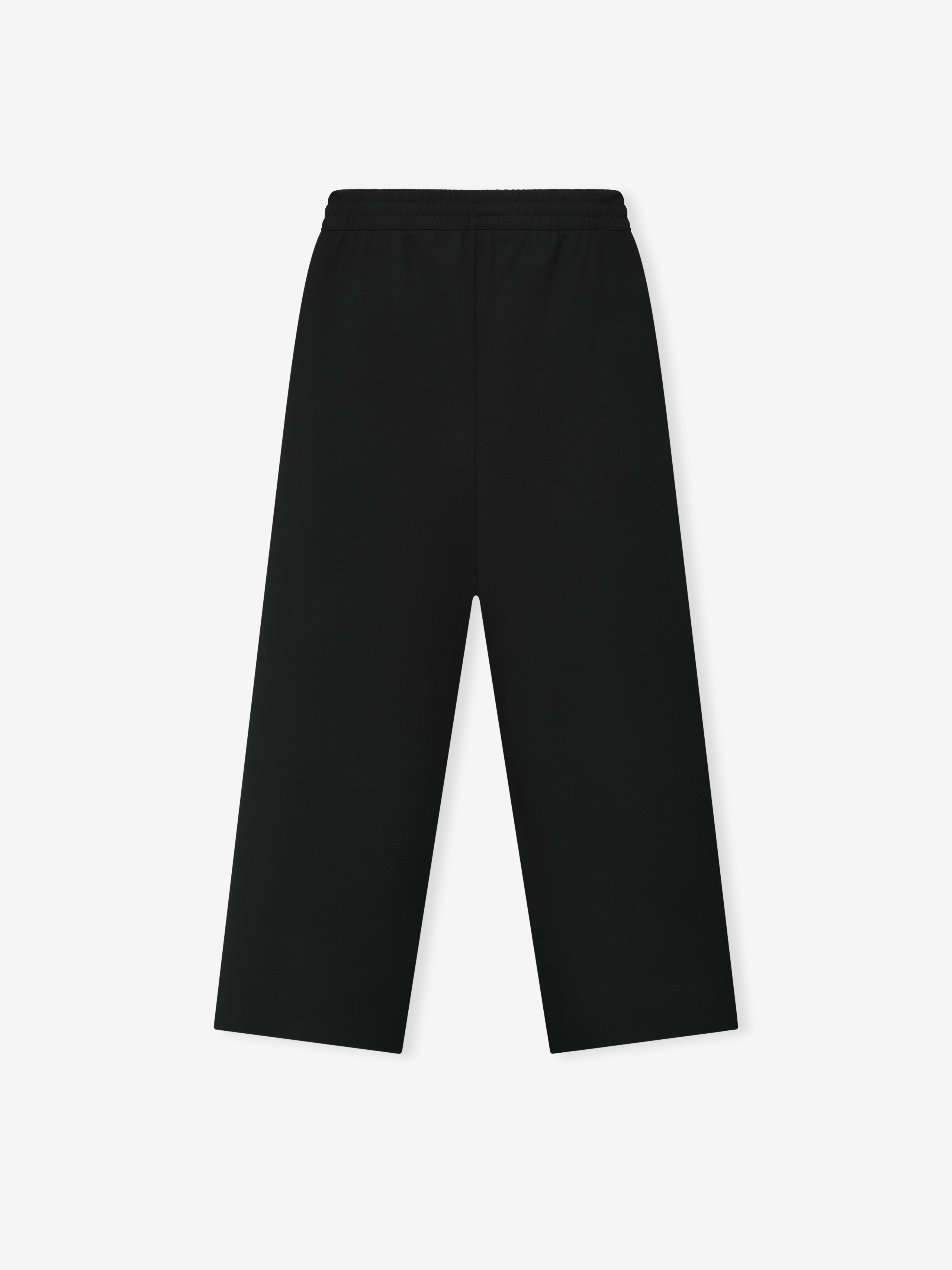 Essentials Double Weave Wool Wide Leg Drawstring Pants Black