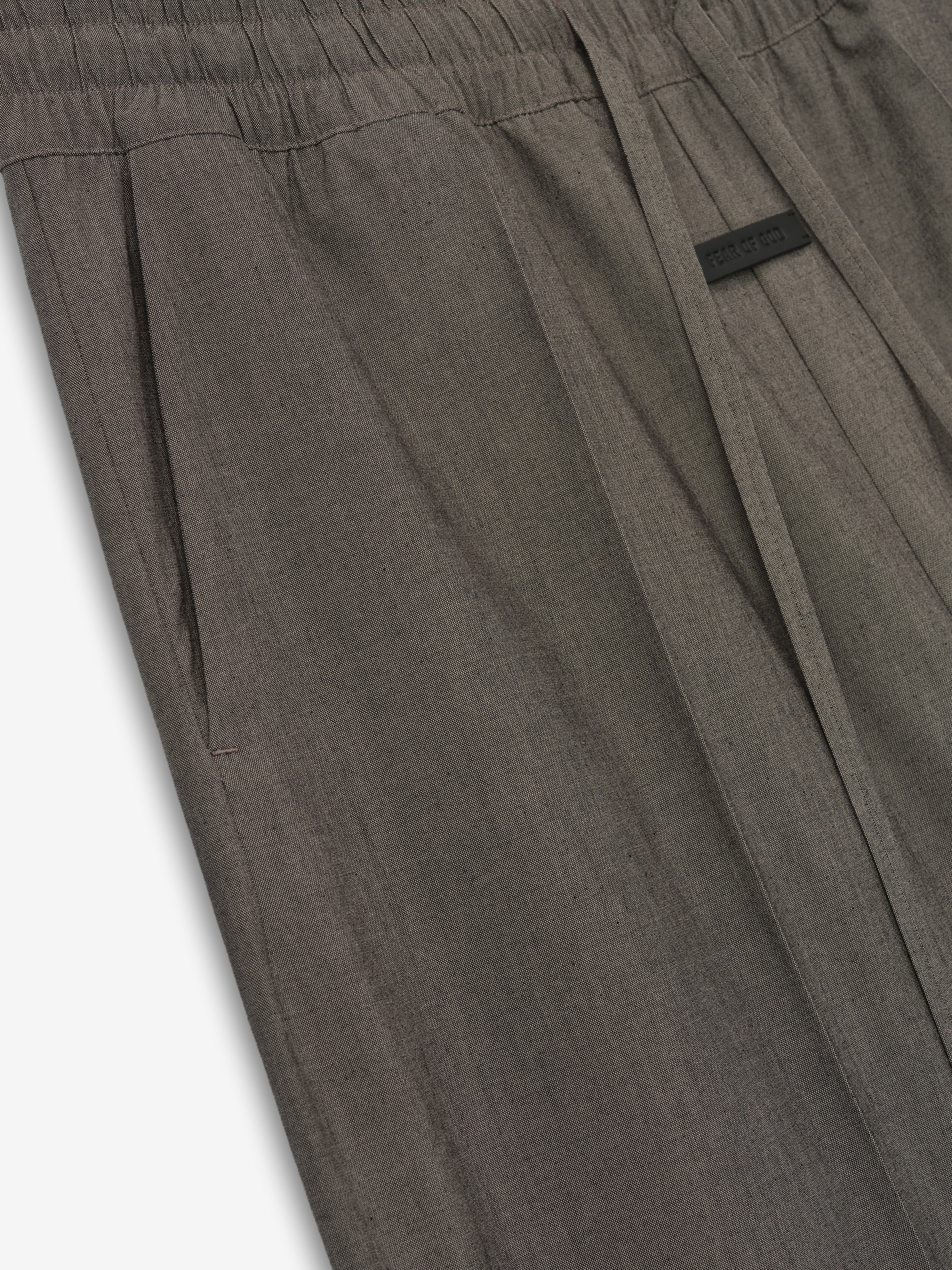 Essentials Cotton Wool Oxford Wide Leg Drawstring Pants Willow
