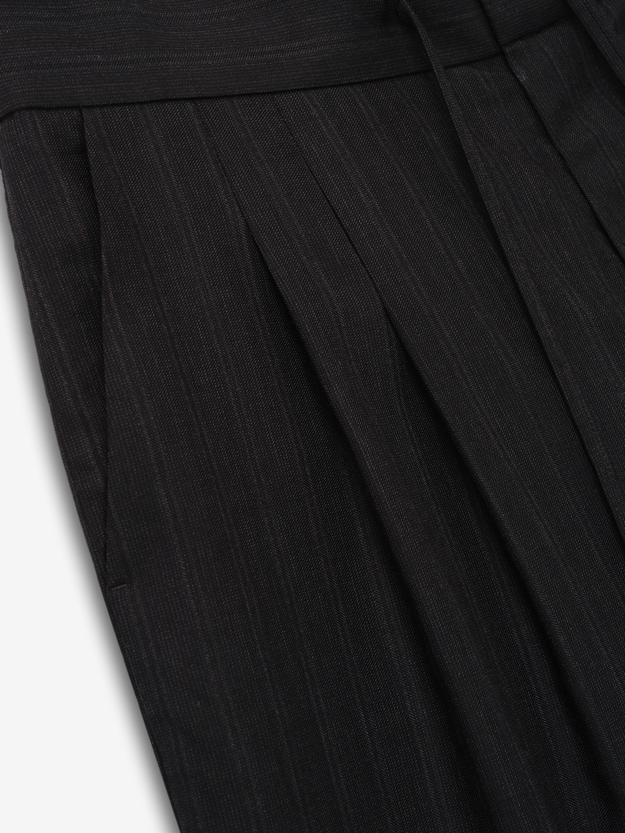 Essentials Black Striped Wool Baggy Shorts Black Striped