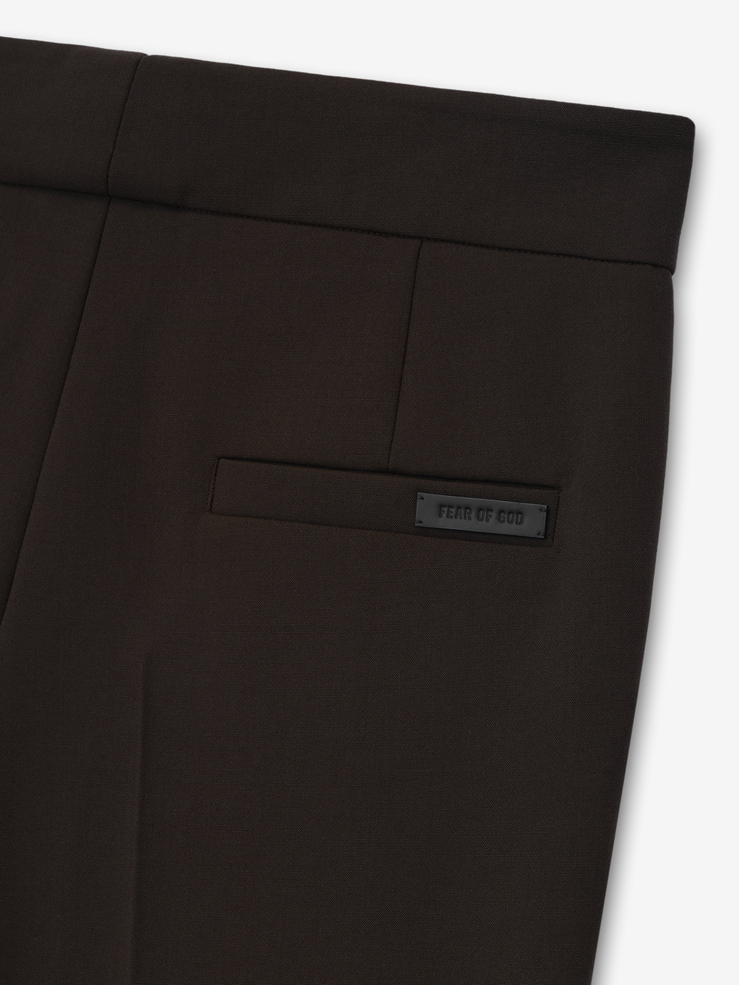 Essentials Double Weave Wool Tailored Flared Pants Brown