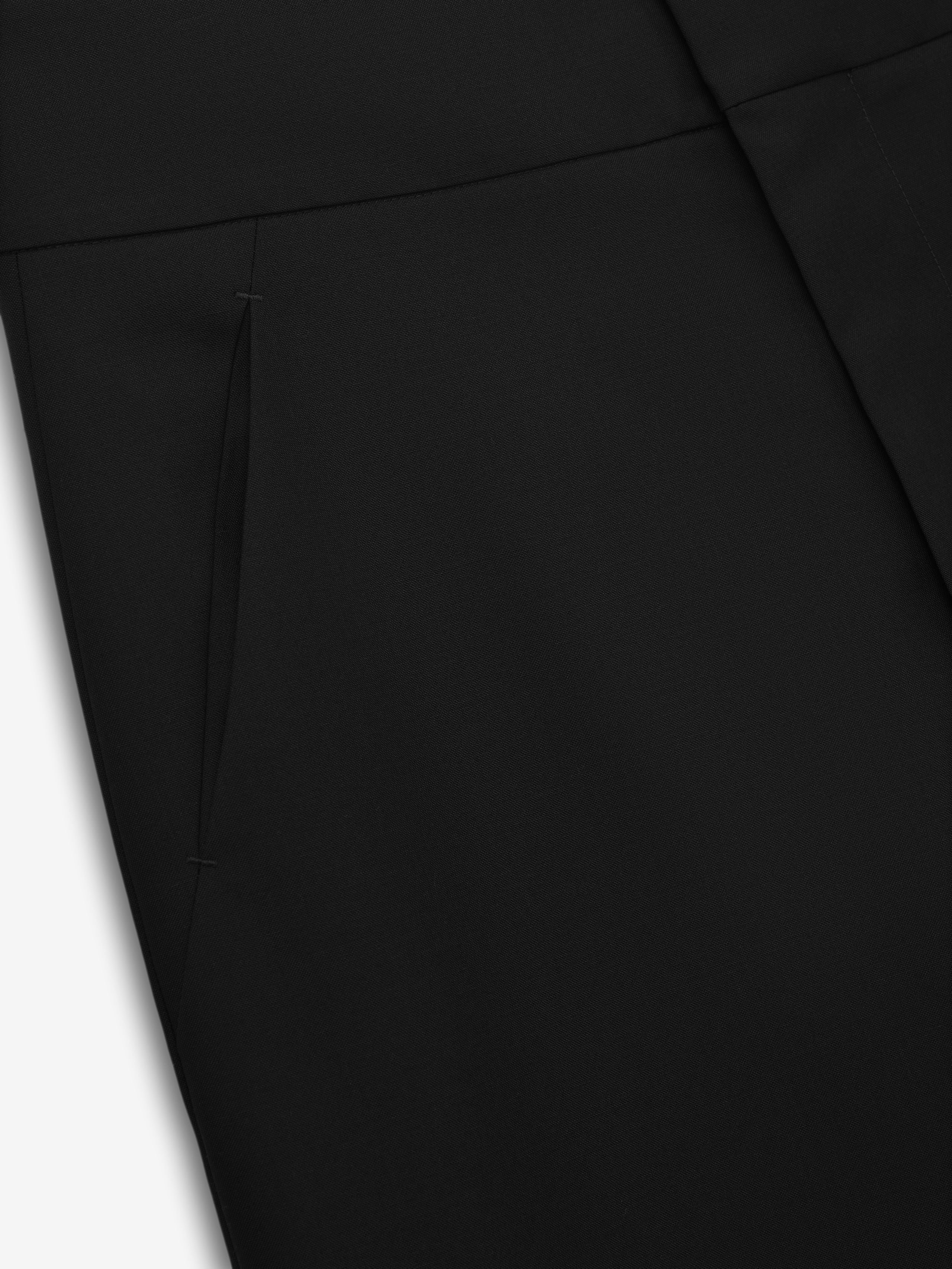 Essentials Wool Poplin Casual Flat Front Pants Black