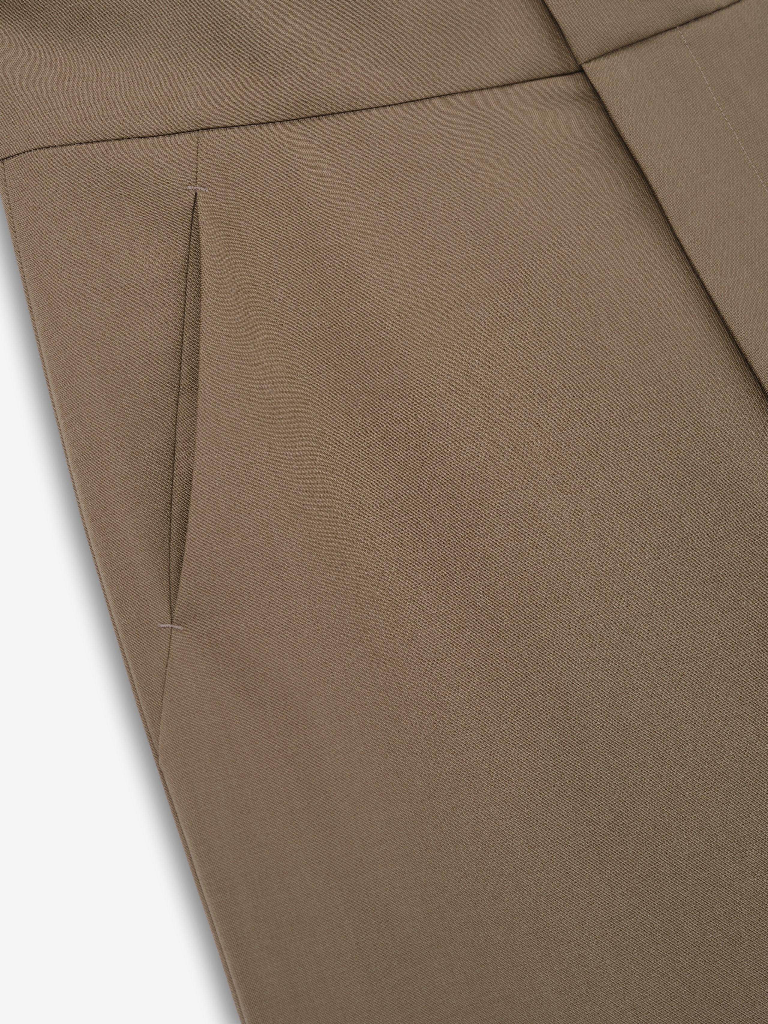 Essentials Wool Poplin Casual Flat Front Pants Clay