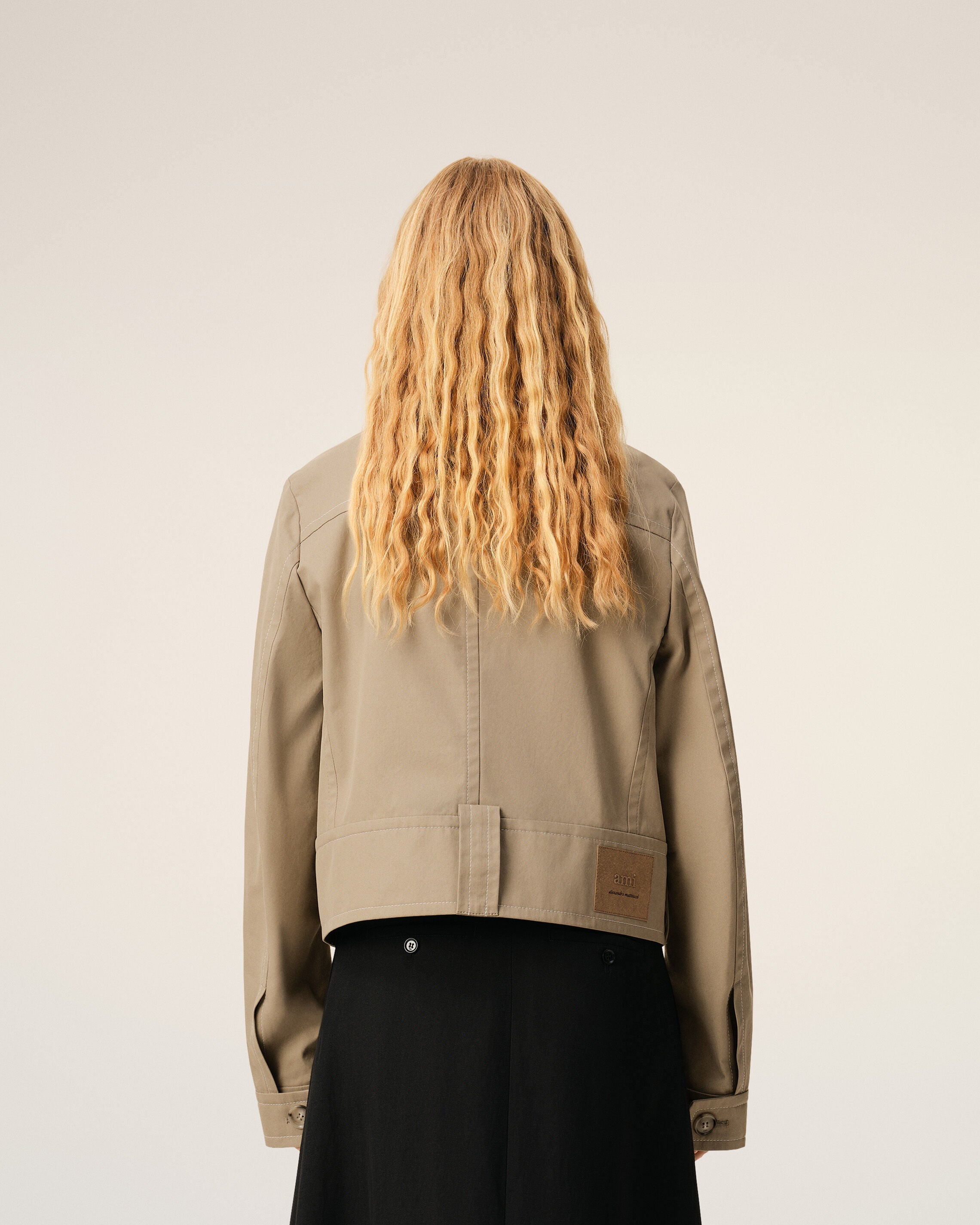 AmiParis Beige Cotton Buttoned Jacket Women's
