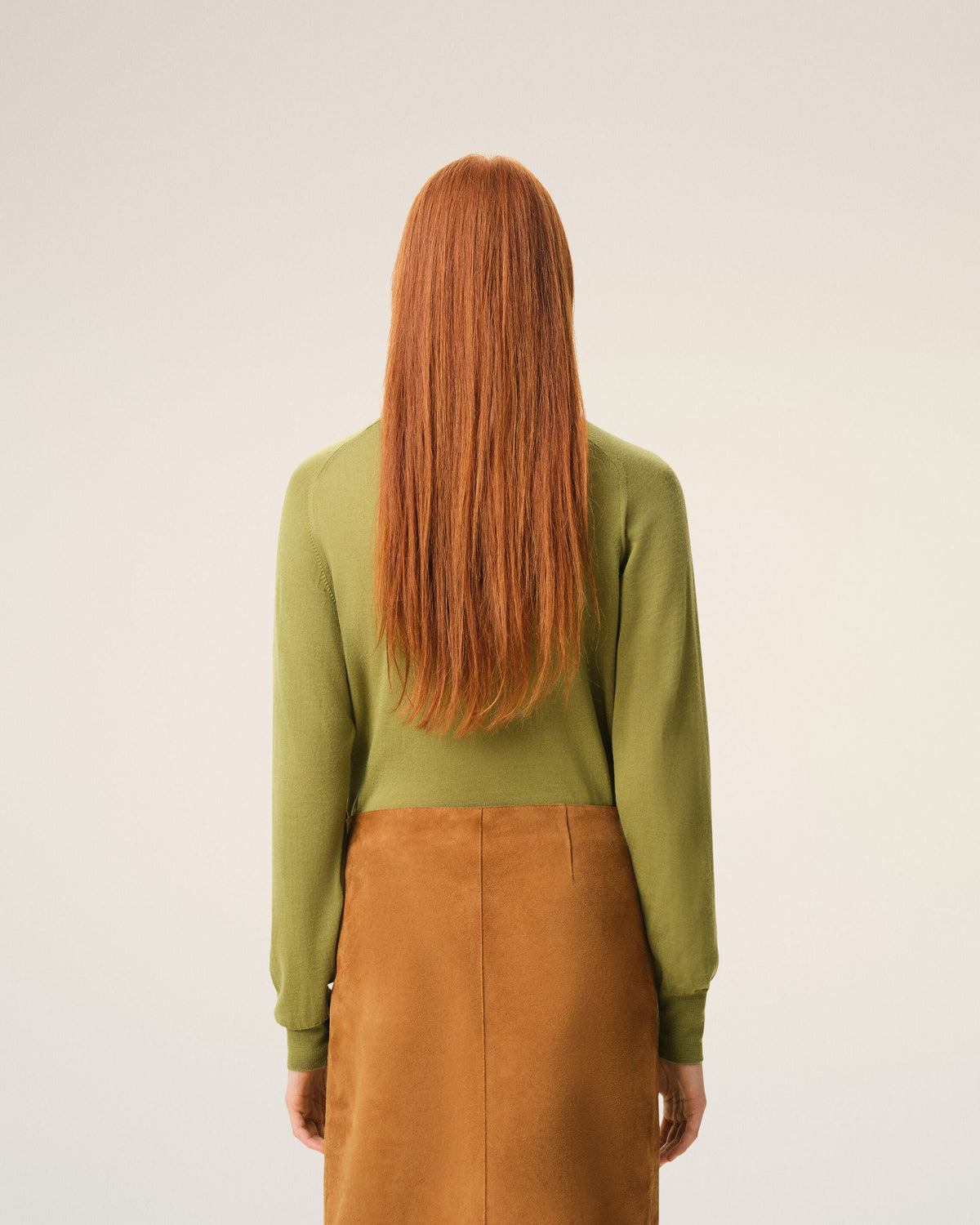 Green Wool Crewneck Ami De Coeur Cardigan Women's