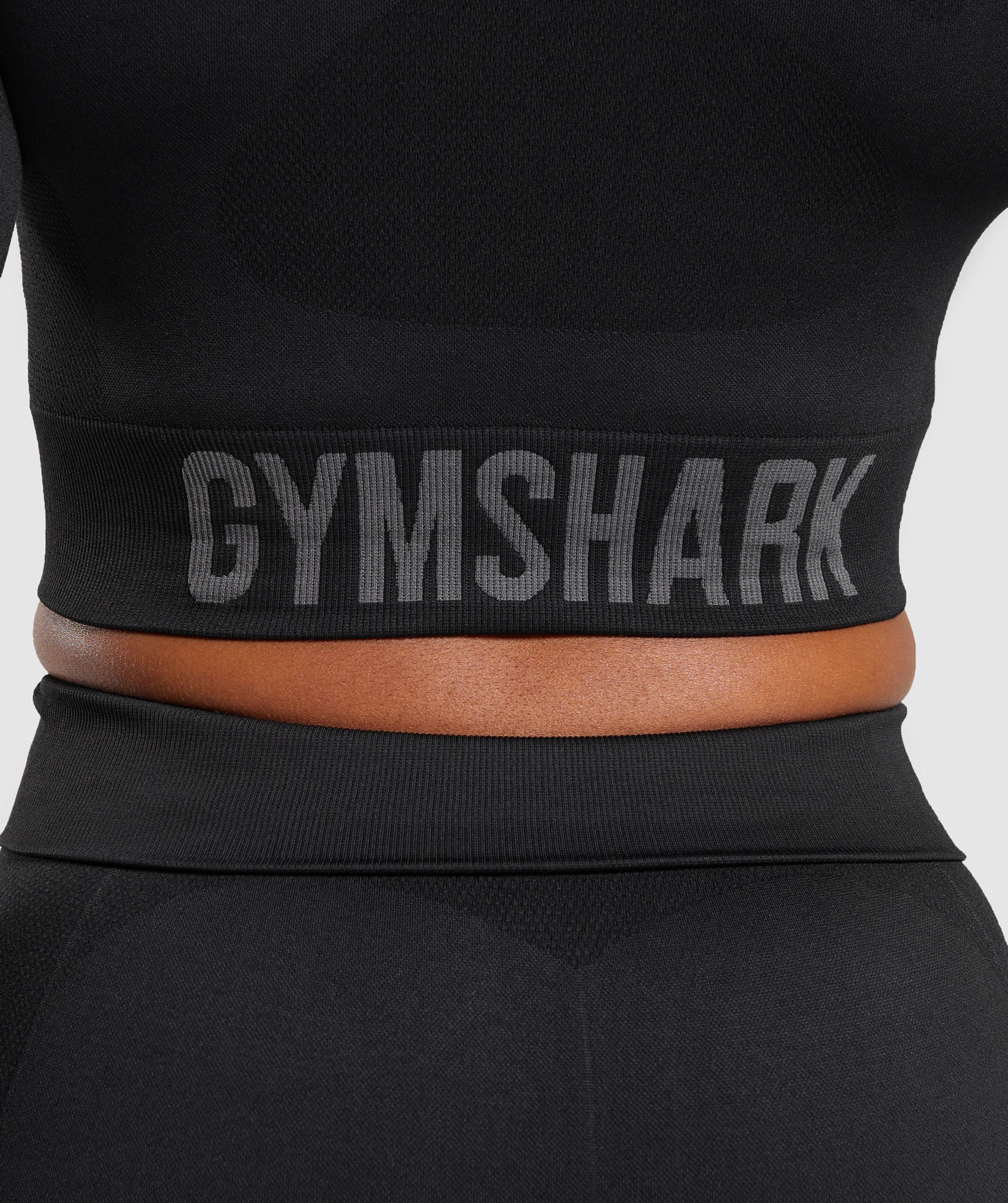 Women's Gymshark Flex Long Sleeve Crop Top Black