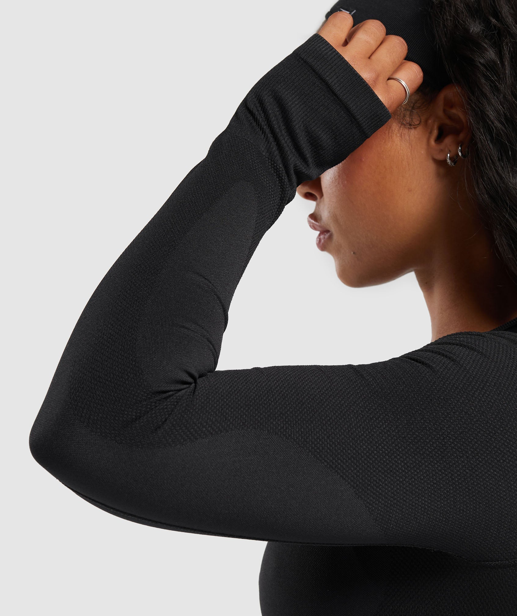 Women's Gymshark Flex Long Sleeve Crop Top Black