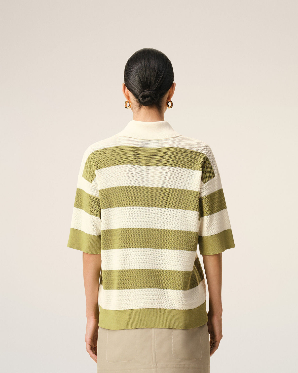 White Cotton Short Sleeves Ami De Coeur Polo Women's