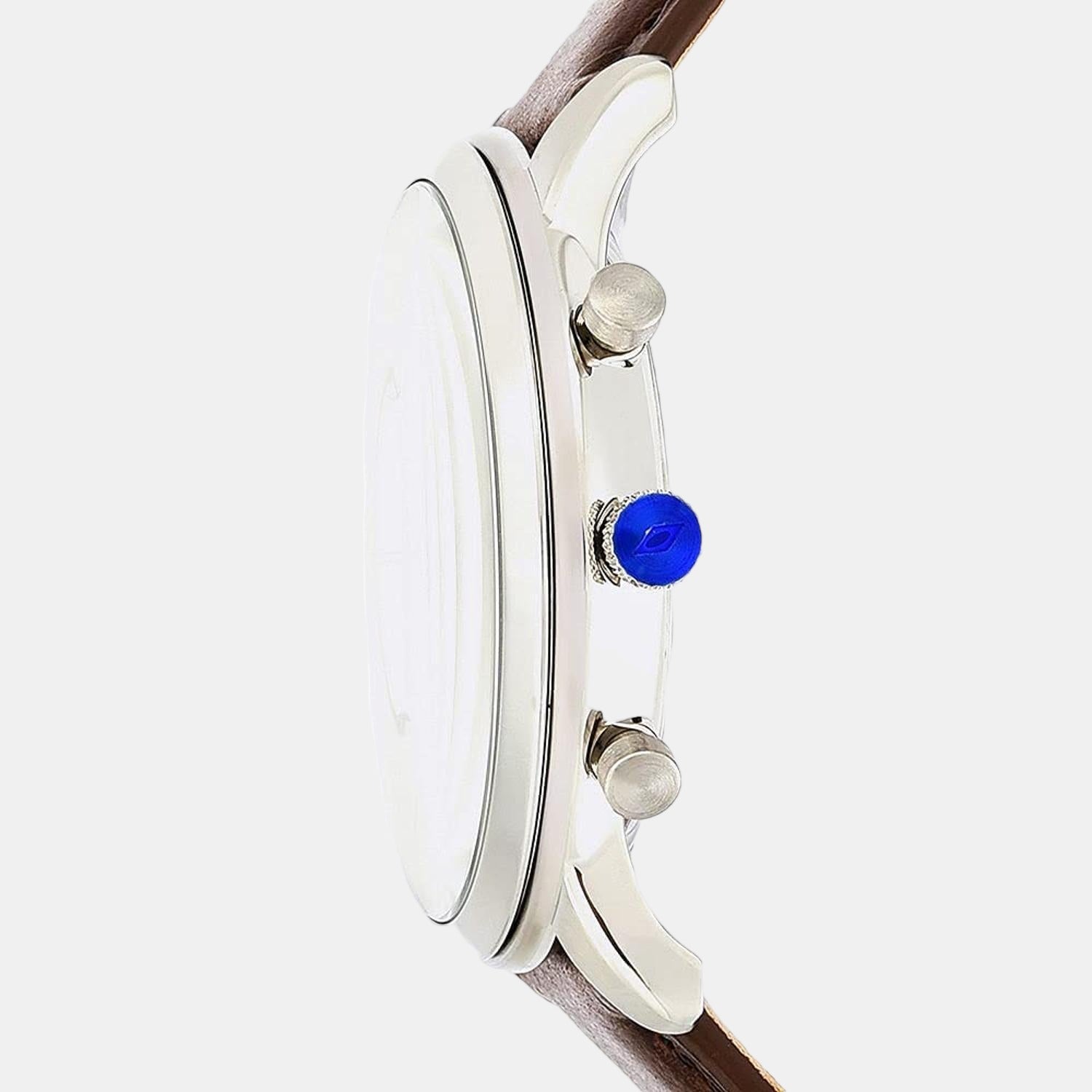 Fossil Neutra Men Quartz Cream Dial Chronograph Leather Watch Fs5380