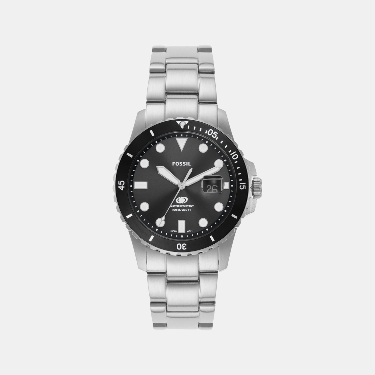 Fossil Fossil Blue Dive Men Quartz Black Dial Analog Stainless Steel Watch Fs6032
