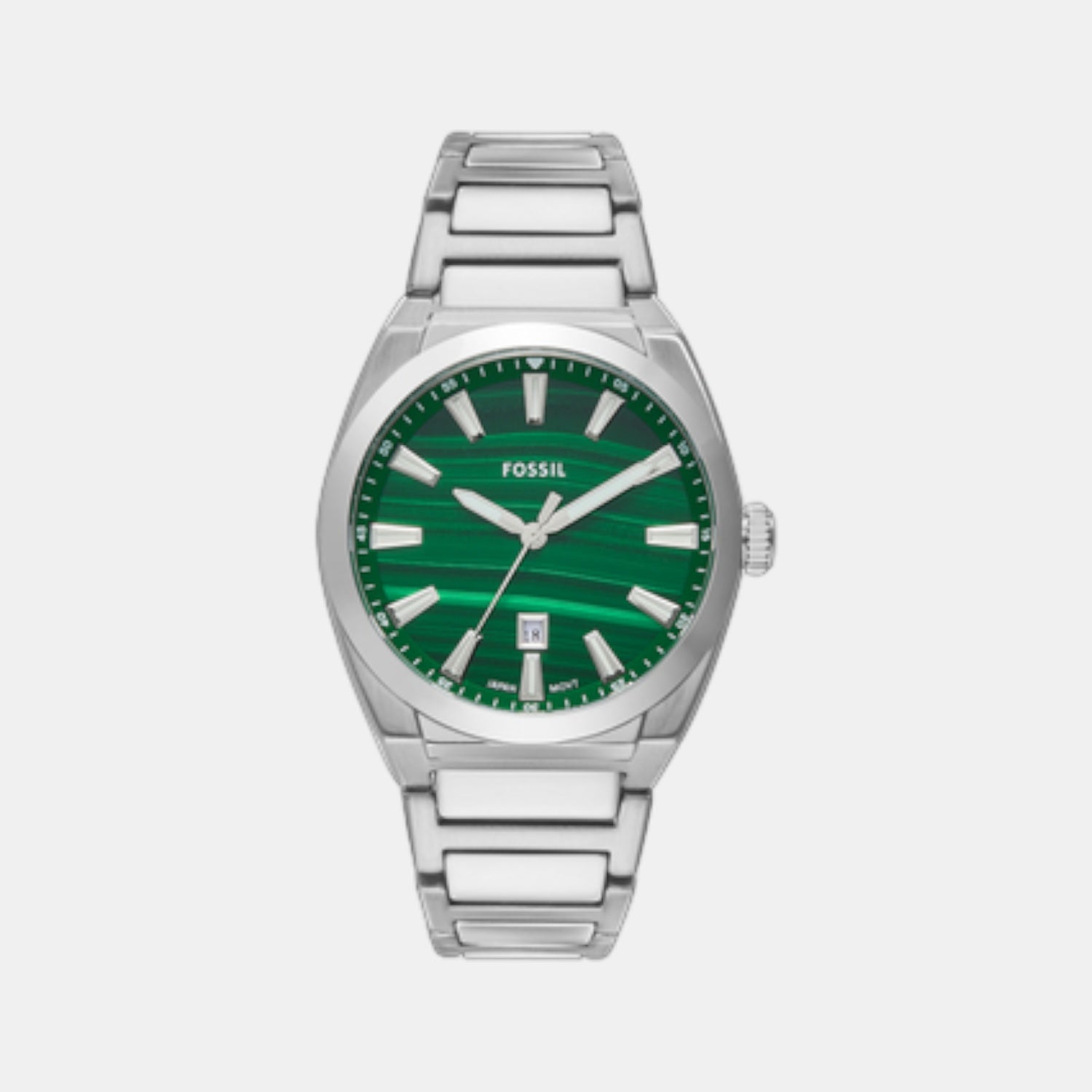 Fossil Everett Men Quartz Green Dial Analog Stainless Steel Watch Fs6056