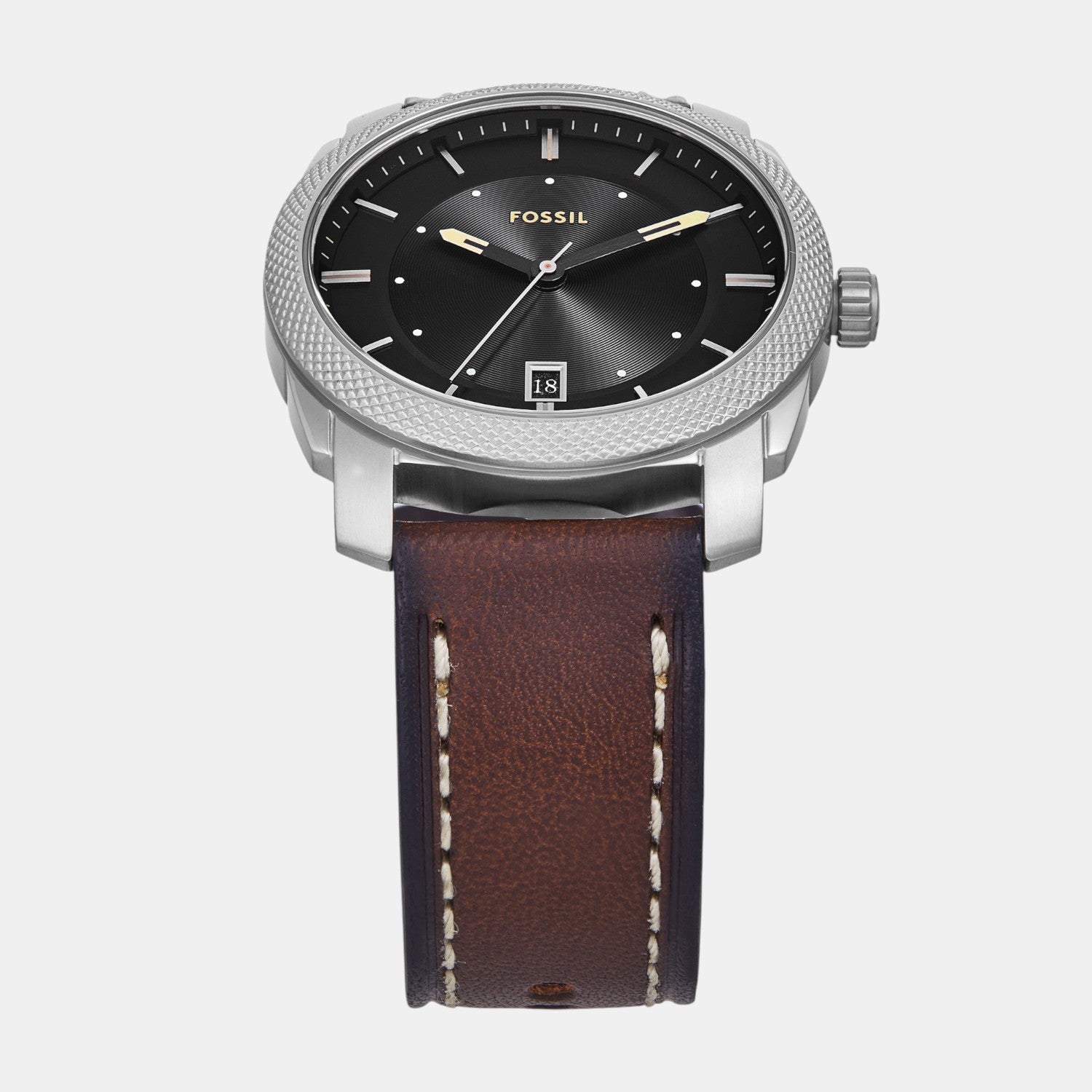 Fossil Machine Men Quartz Black Dial Analog Leather Watch Fs6081Set