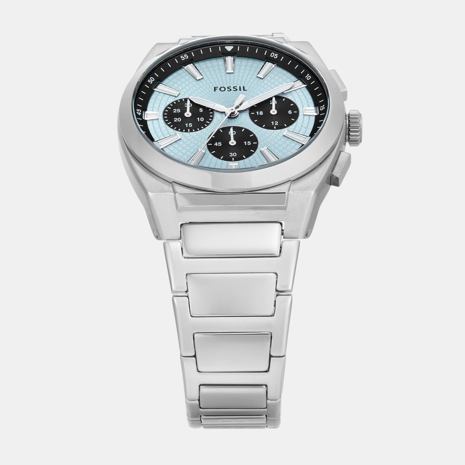 Fossil Everett Men Quartz Blue Dial Chronograph Stainless Steel Watch Fs6105