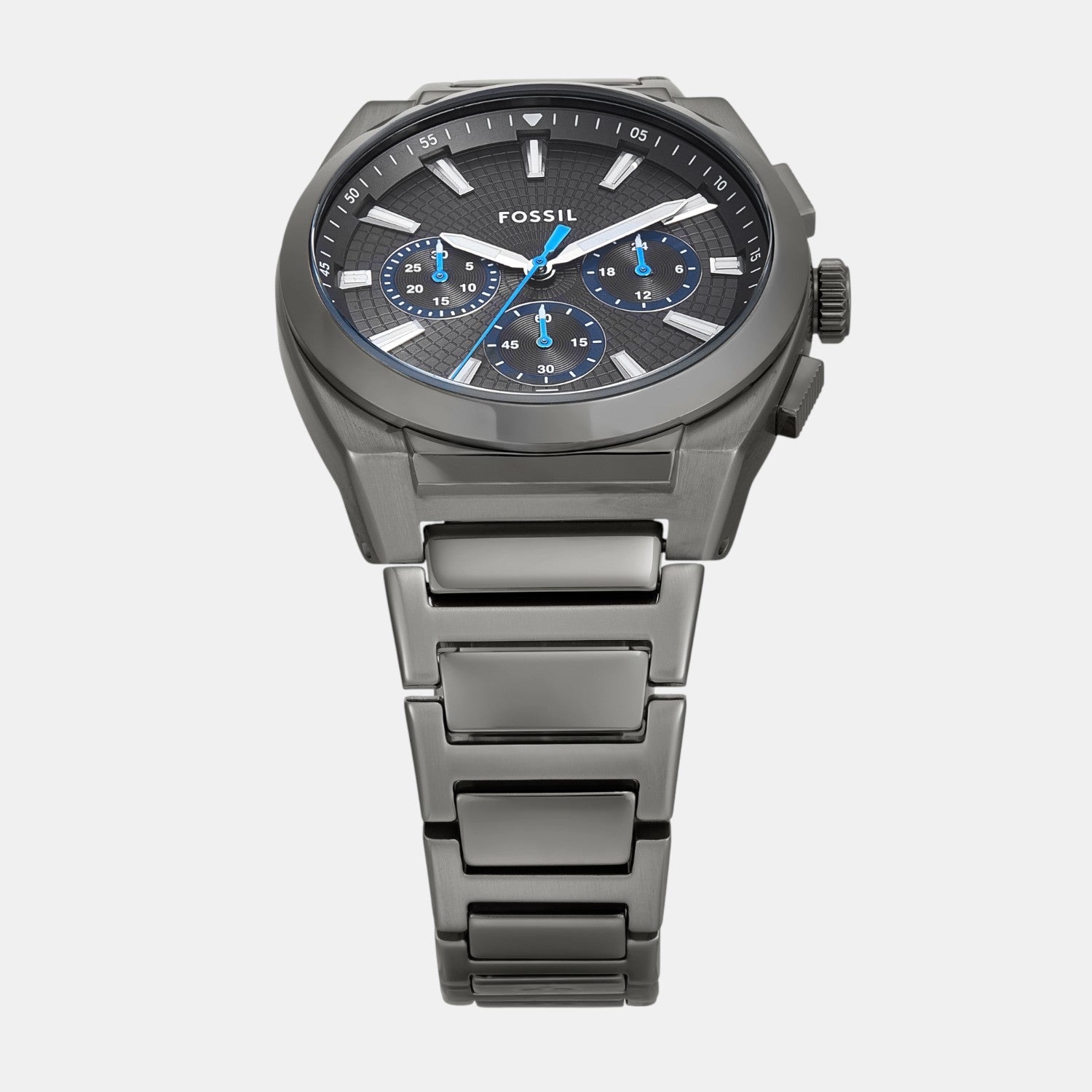 Fossil Everett Men Quartz Grey Dial Chronograph Stainless Steel Watch Fs6107