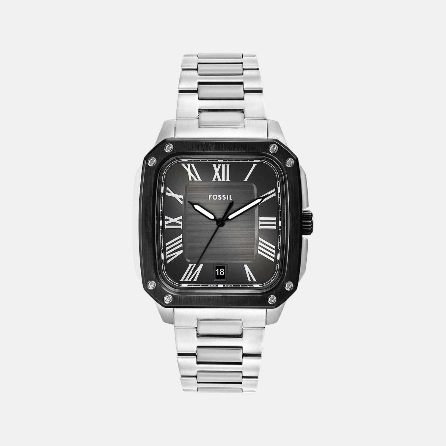 Fossil Men Quartz Grey Dial Analog Stainless Steel Watch Fs6122