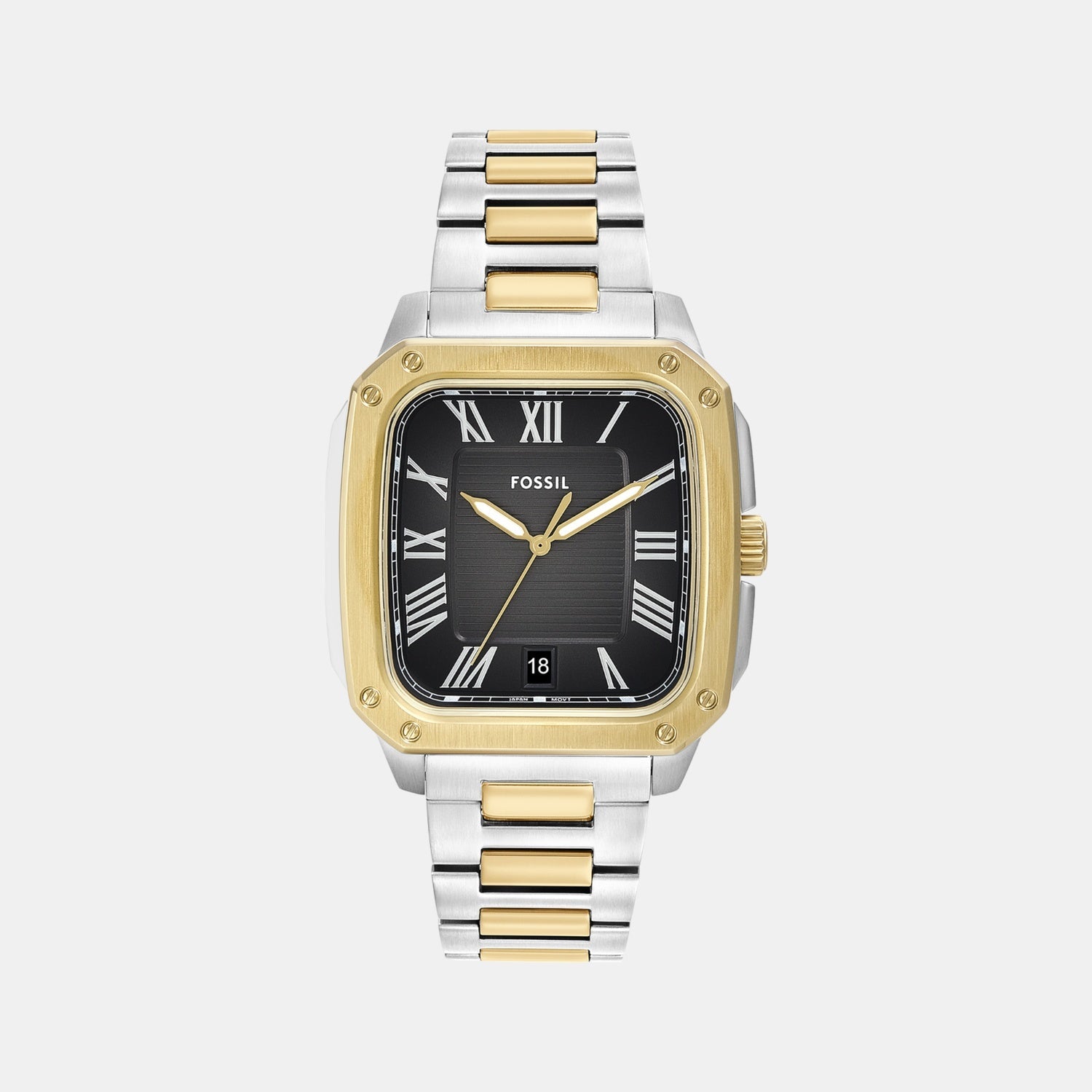 Fossil Crosby Men Quartz Black Dial Analog Stainless Steel Watch Fs6123