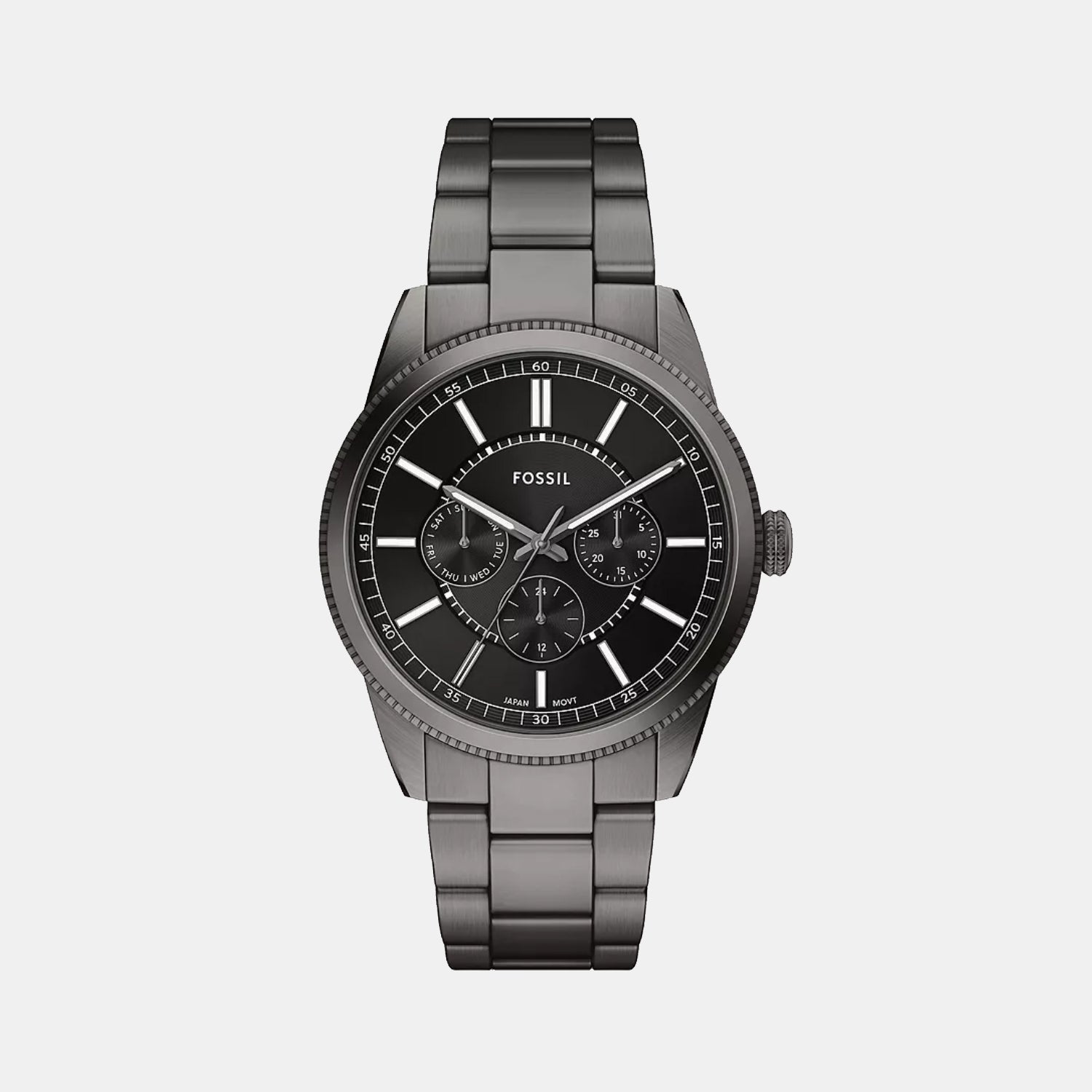 Fossil Pearson Men Quartz Black Dial Multi-Function Stainless Steel Watch Fs6136