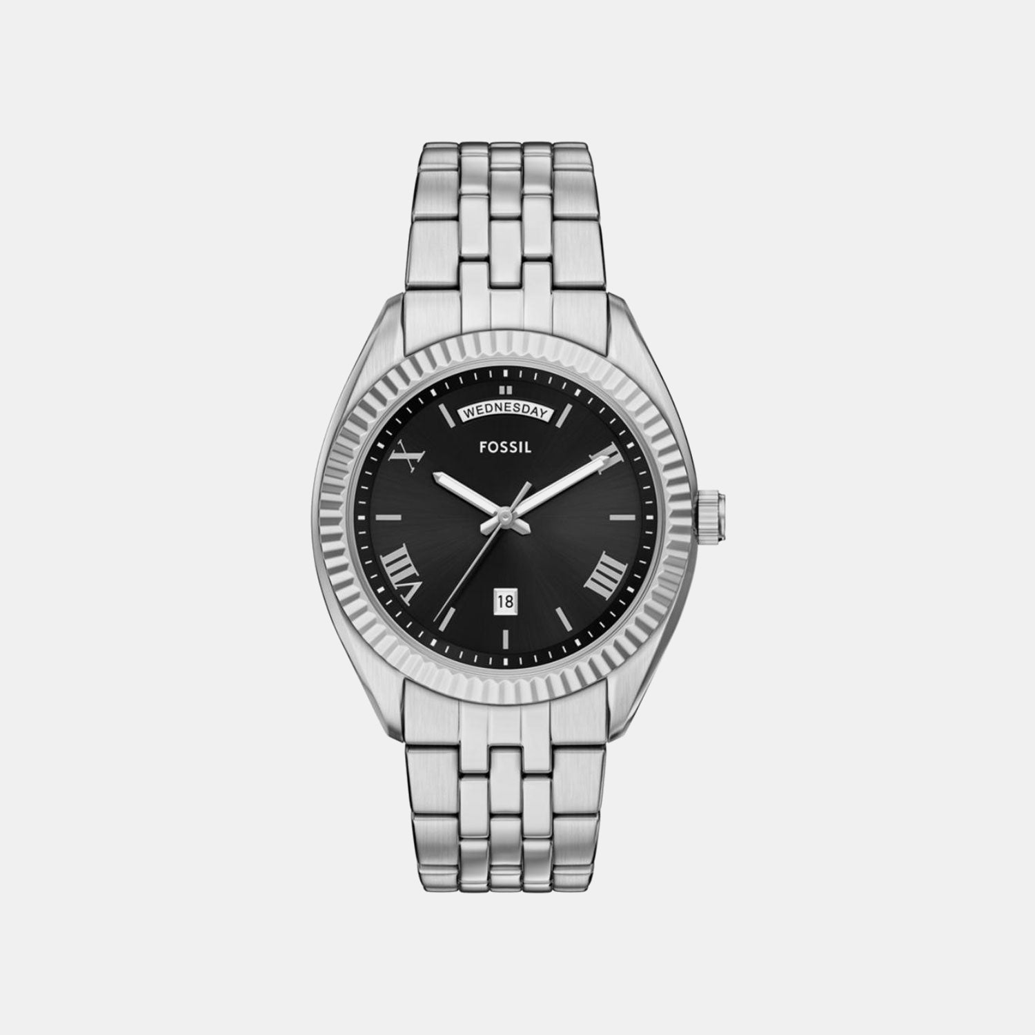 Fossil Campbell Men Quartz Black Dial Analog Stainless Steel Watch Fs6139