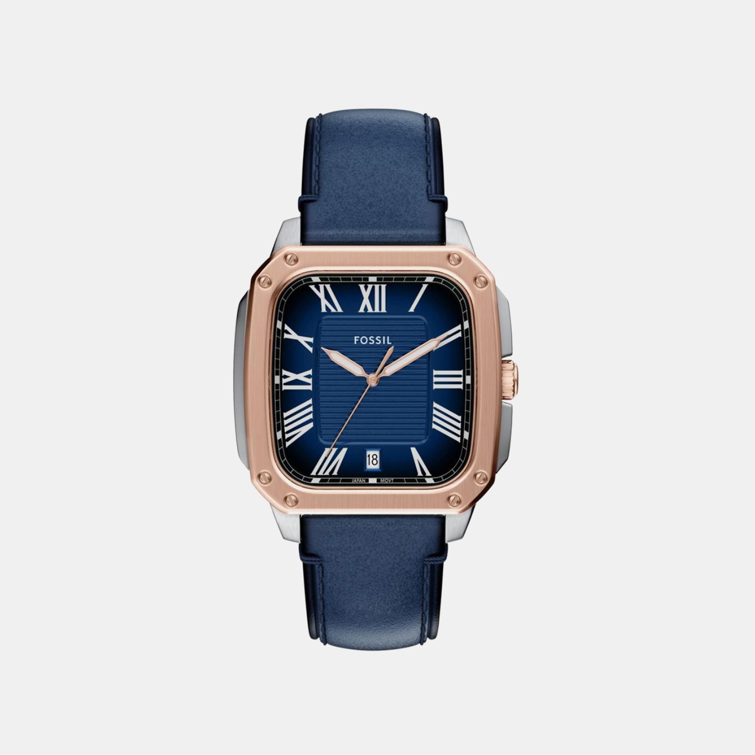 Fossil Crosby Men Quartz Blue Dial Analog Leather Watch Fs6149