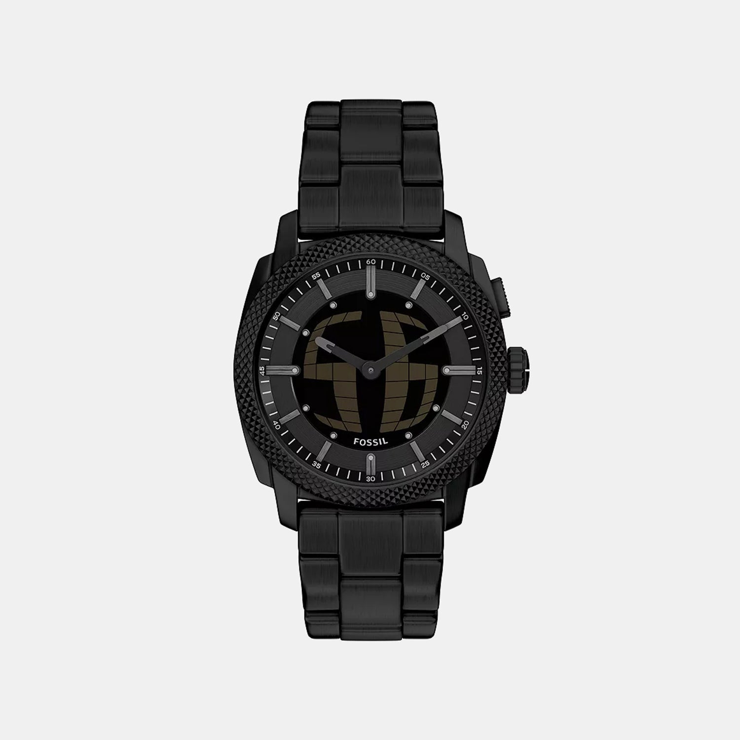 Fossil Machine Big Tic Men Quartz Black Dial Analog-Digital Stainless Steel Watch Fs6156