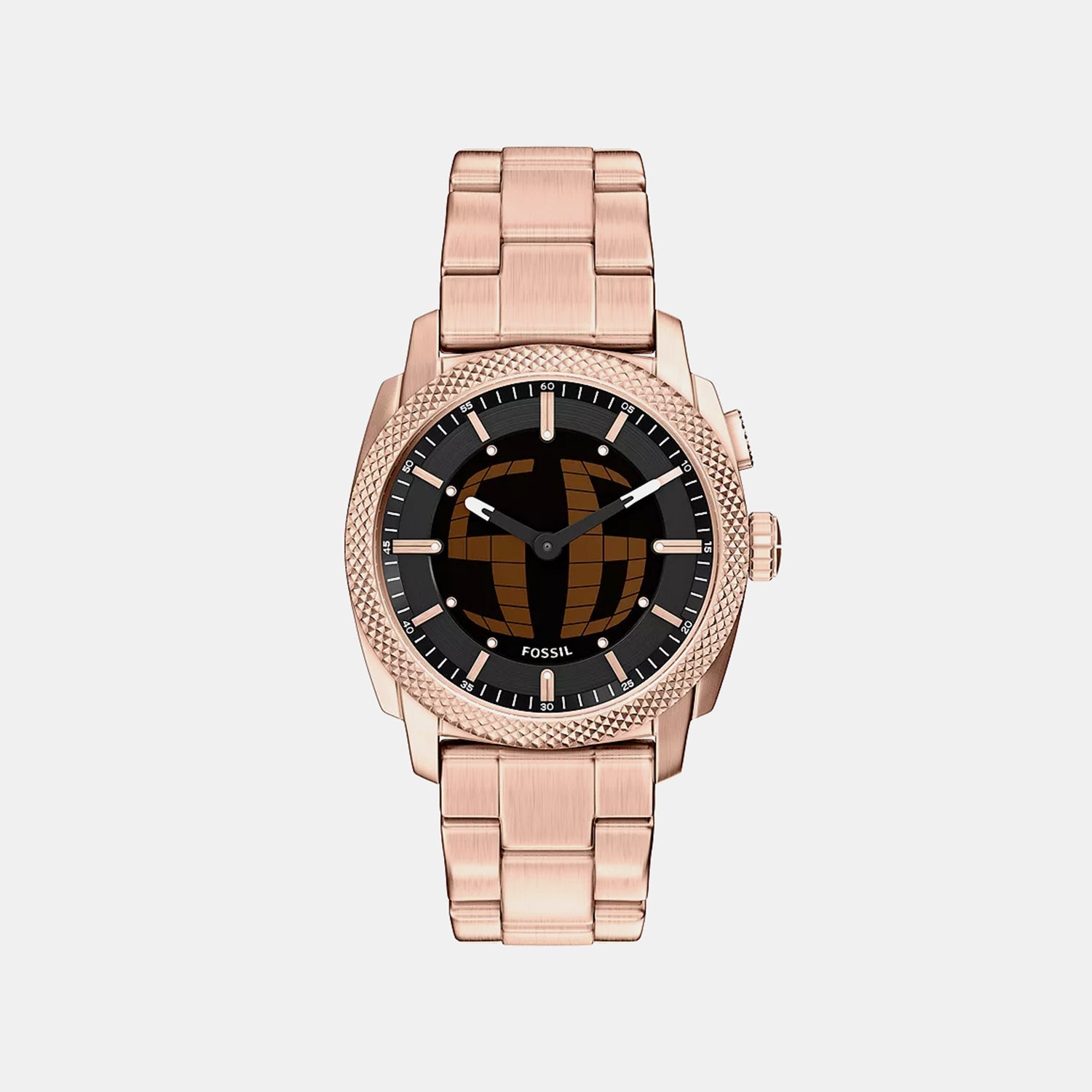 Fossil Machine Big Tic Men Quartz Black Dial Analog-Digital Stainless Steel Watch Fs6158