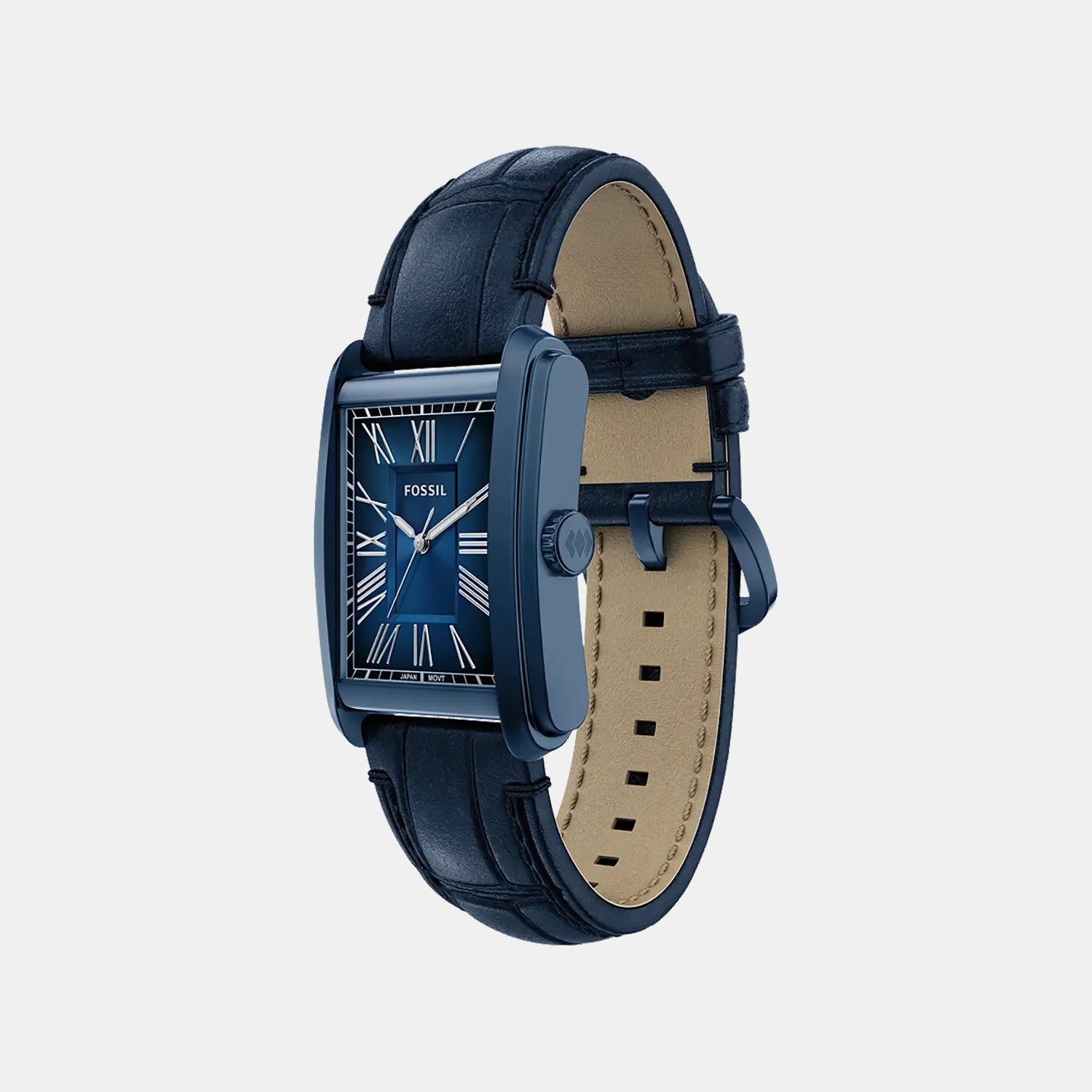 Fossil Carraway Men Quartz Blue Dial Analog Leather Watch Fs6170