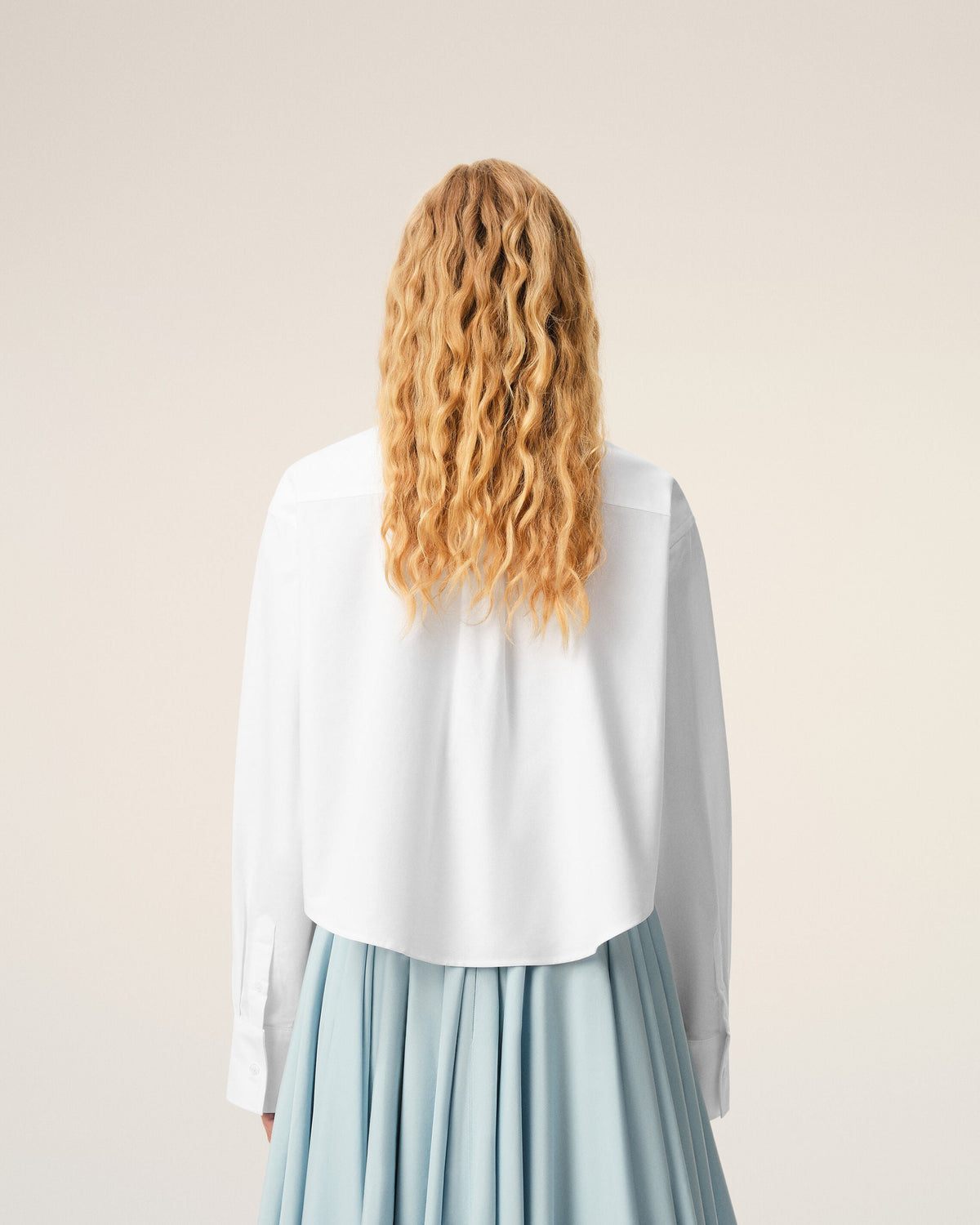 White Cotton Cropped Embossed Ami De Coeur Shirt Women's