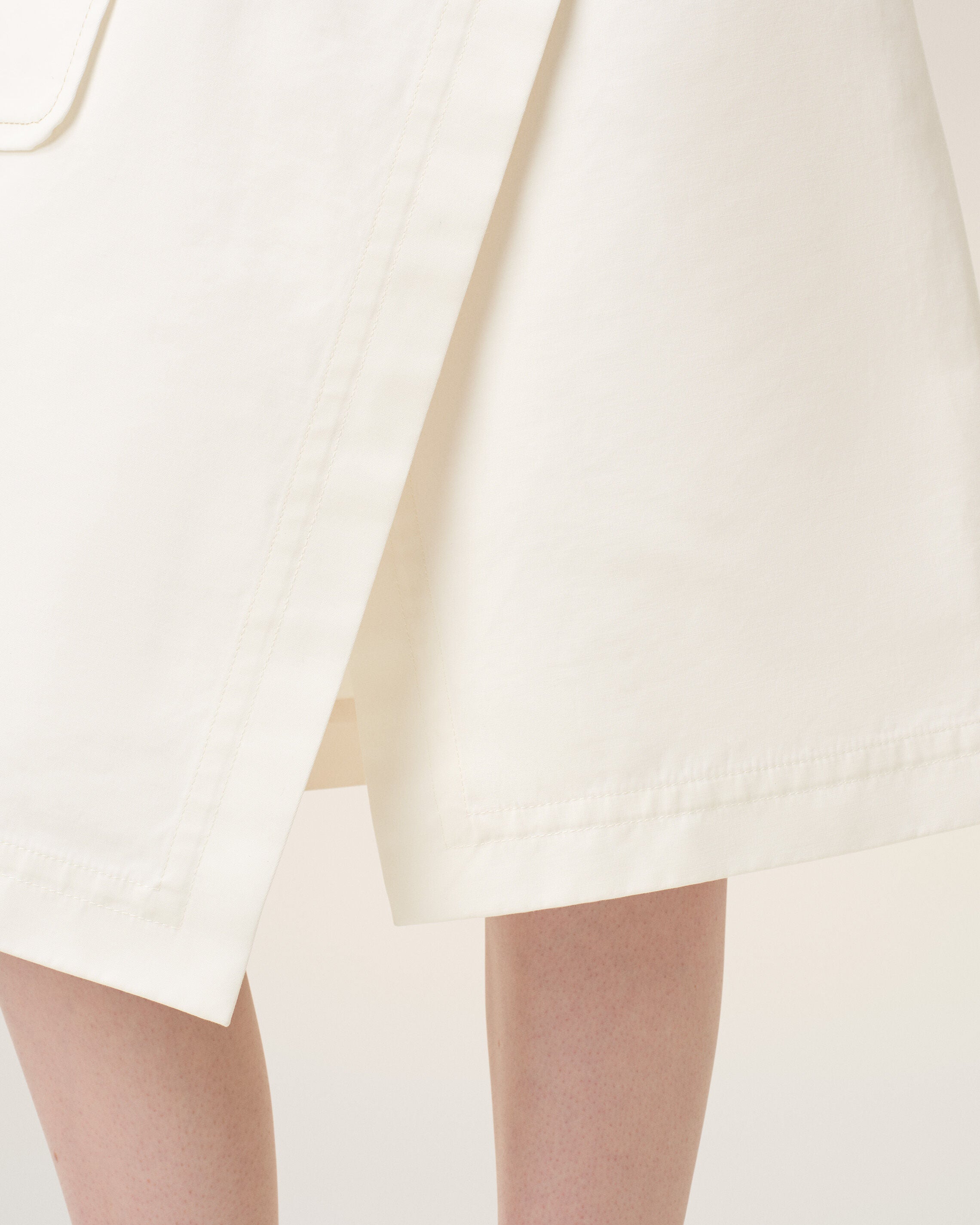 AmiParis White Cotton Wrap Skirt Women's
