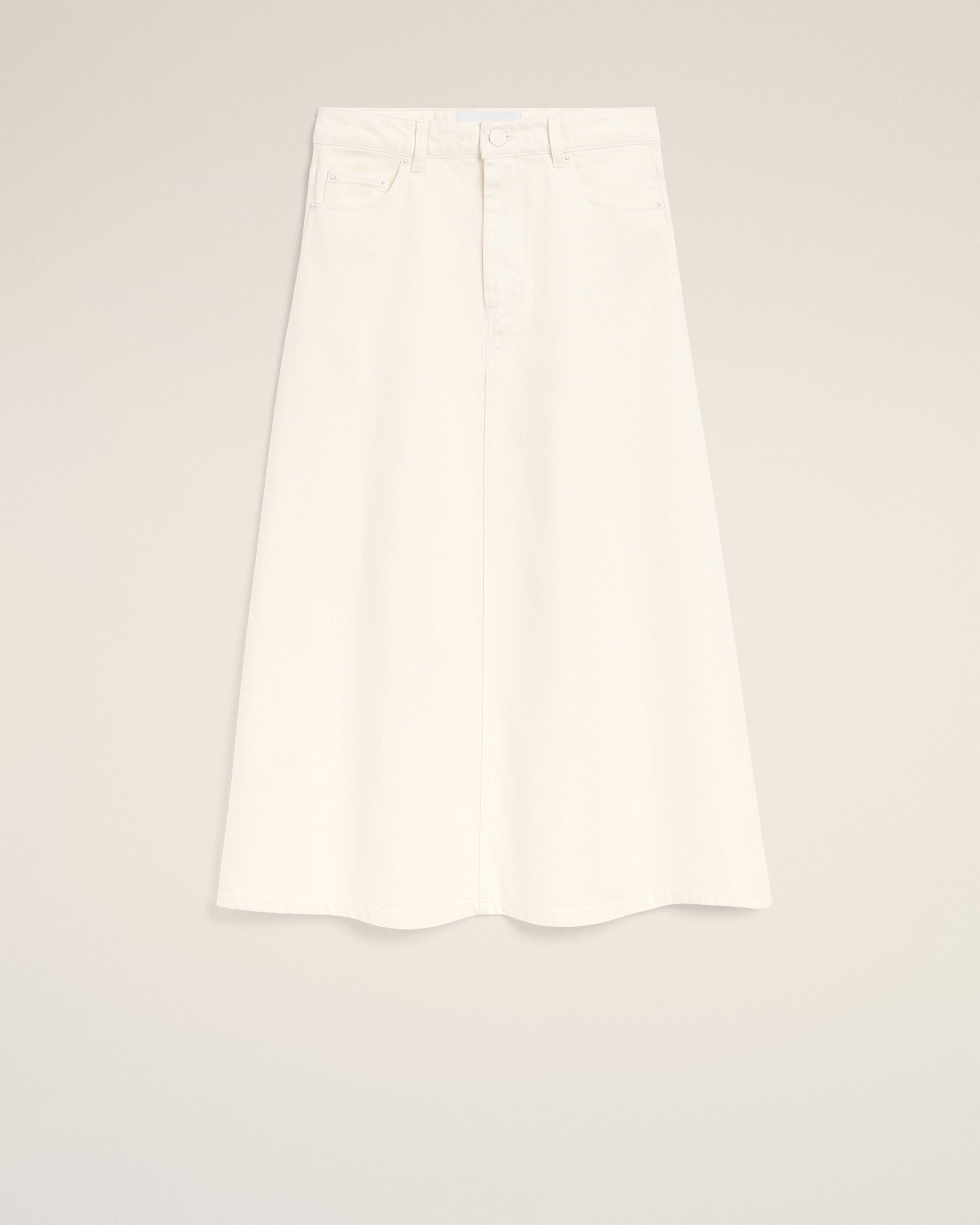 AmiParis White Denim Long Skirt Women's