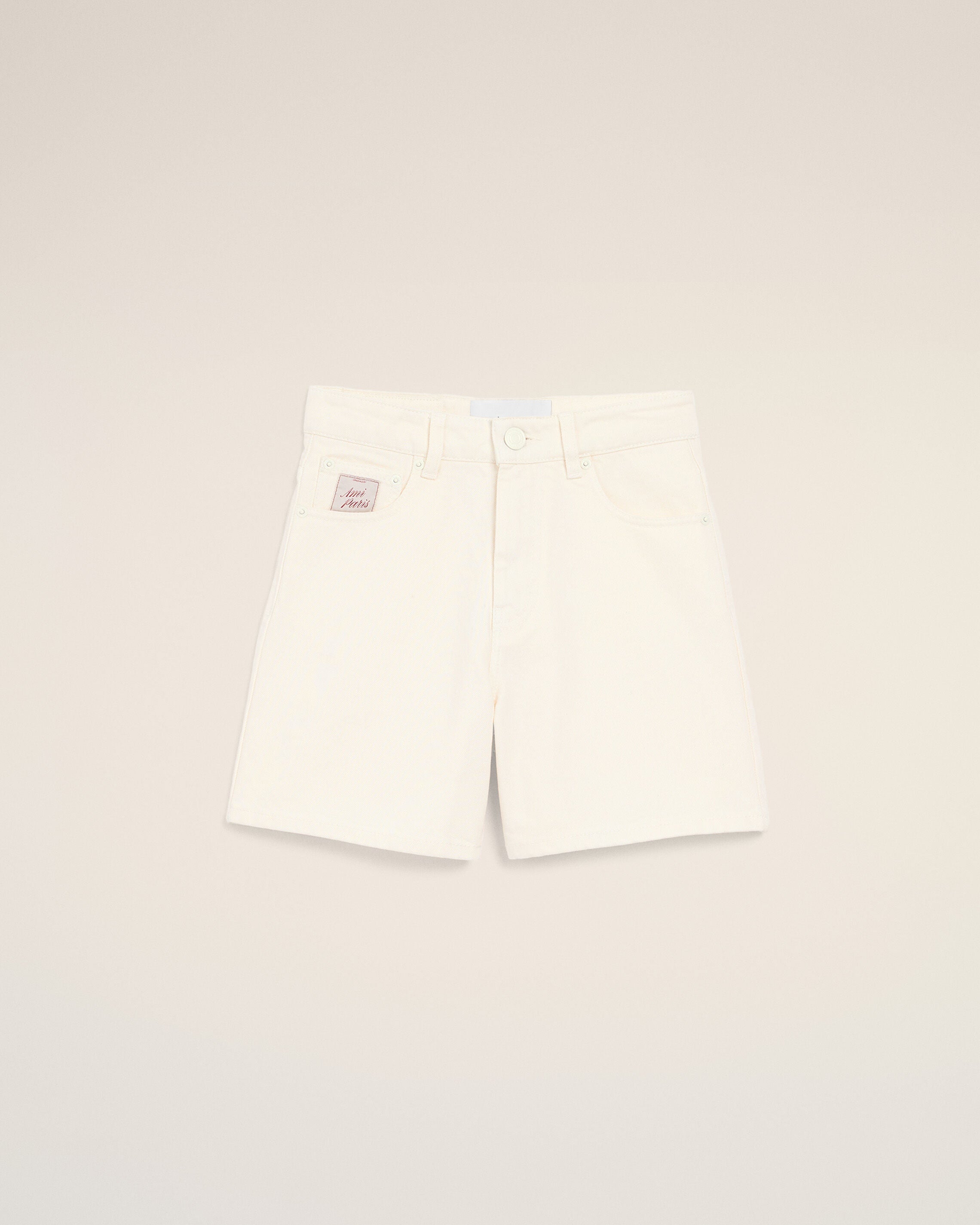 White Cotton Shorts With Ami Paris Heritage Label Women's