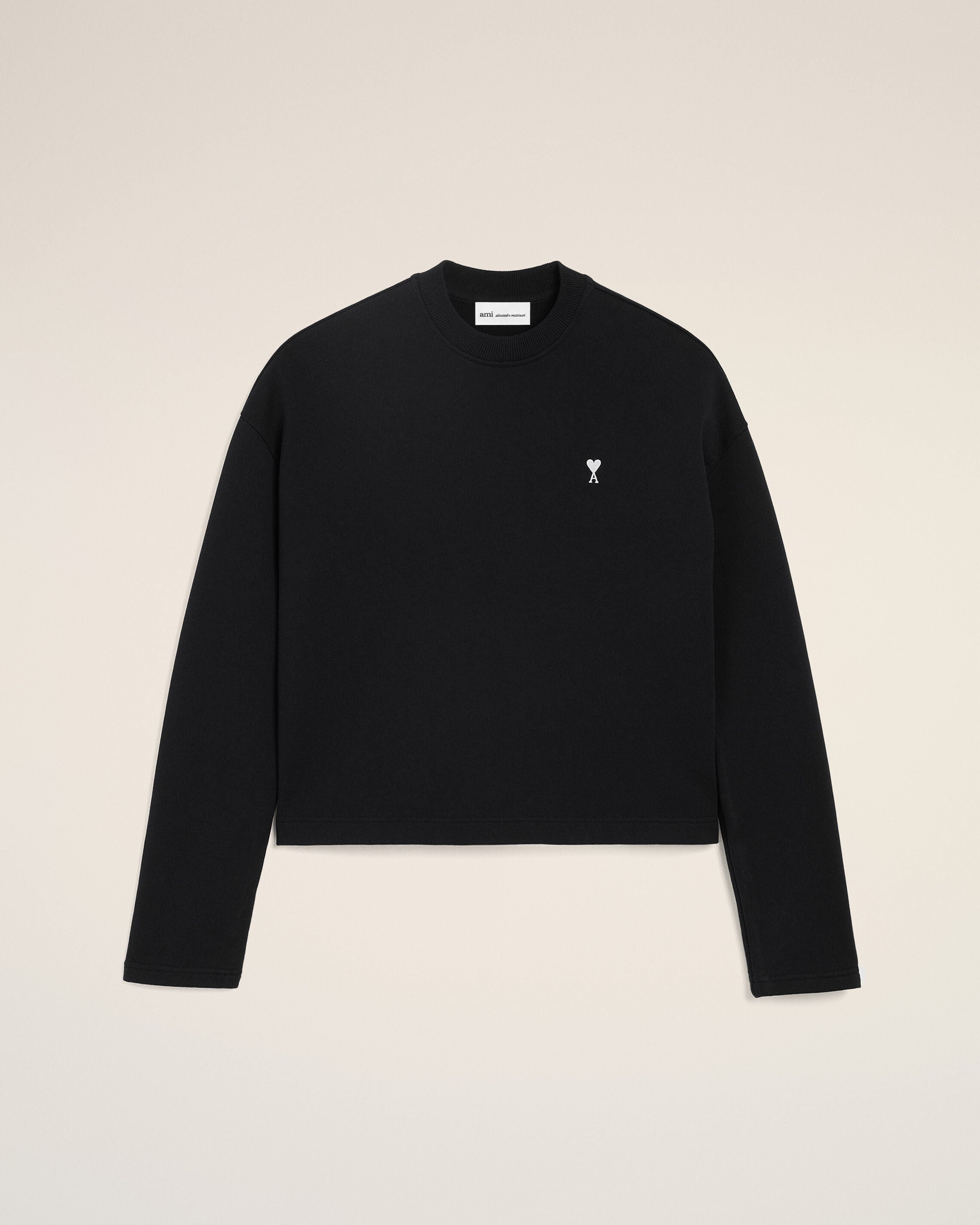 Black Cotton Ami De Coeur Cropped Sweatshirt Women's