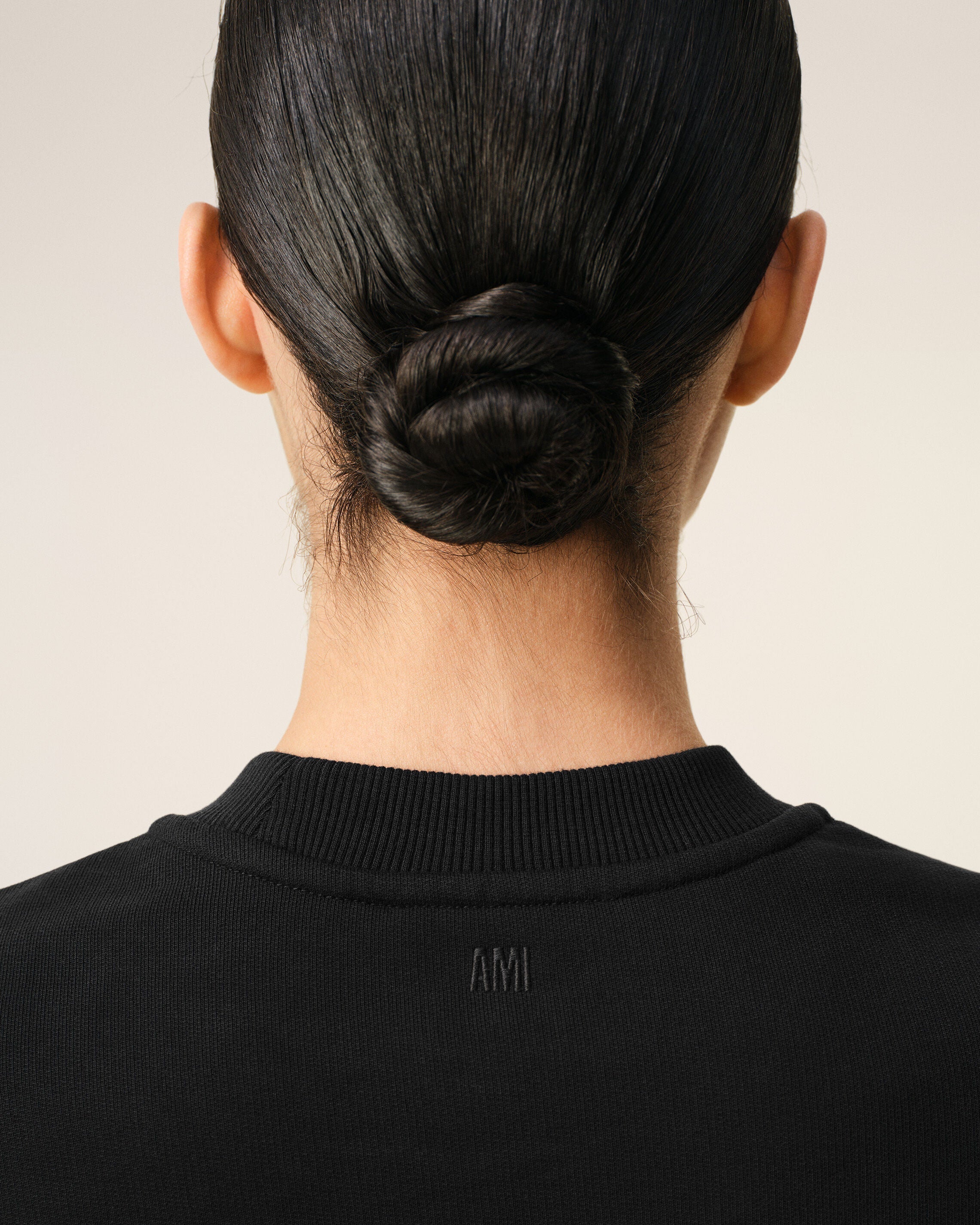 Black Cotton Ami De Coeur Cropped Sweatshirt Women's