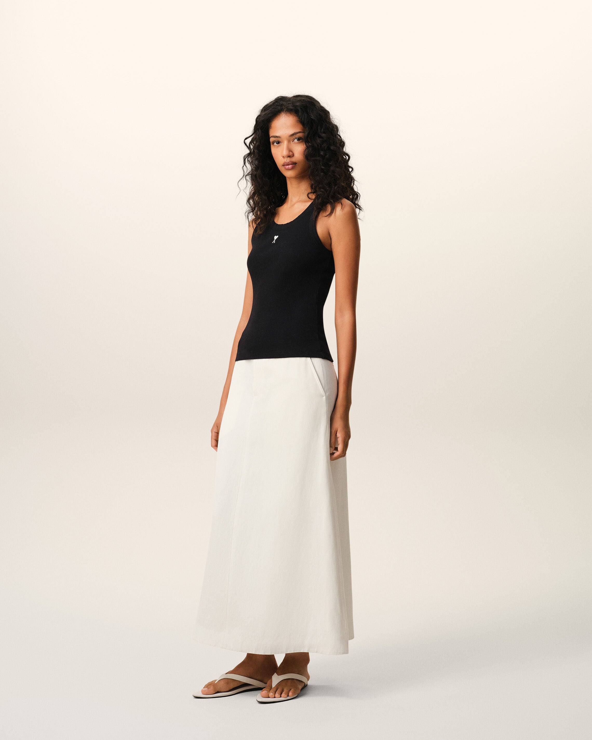 Black Cotton Ami De Coeur Tanktop Women's