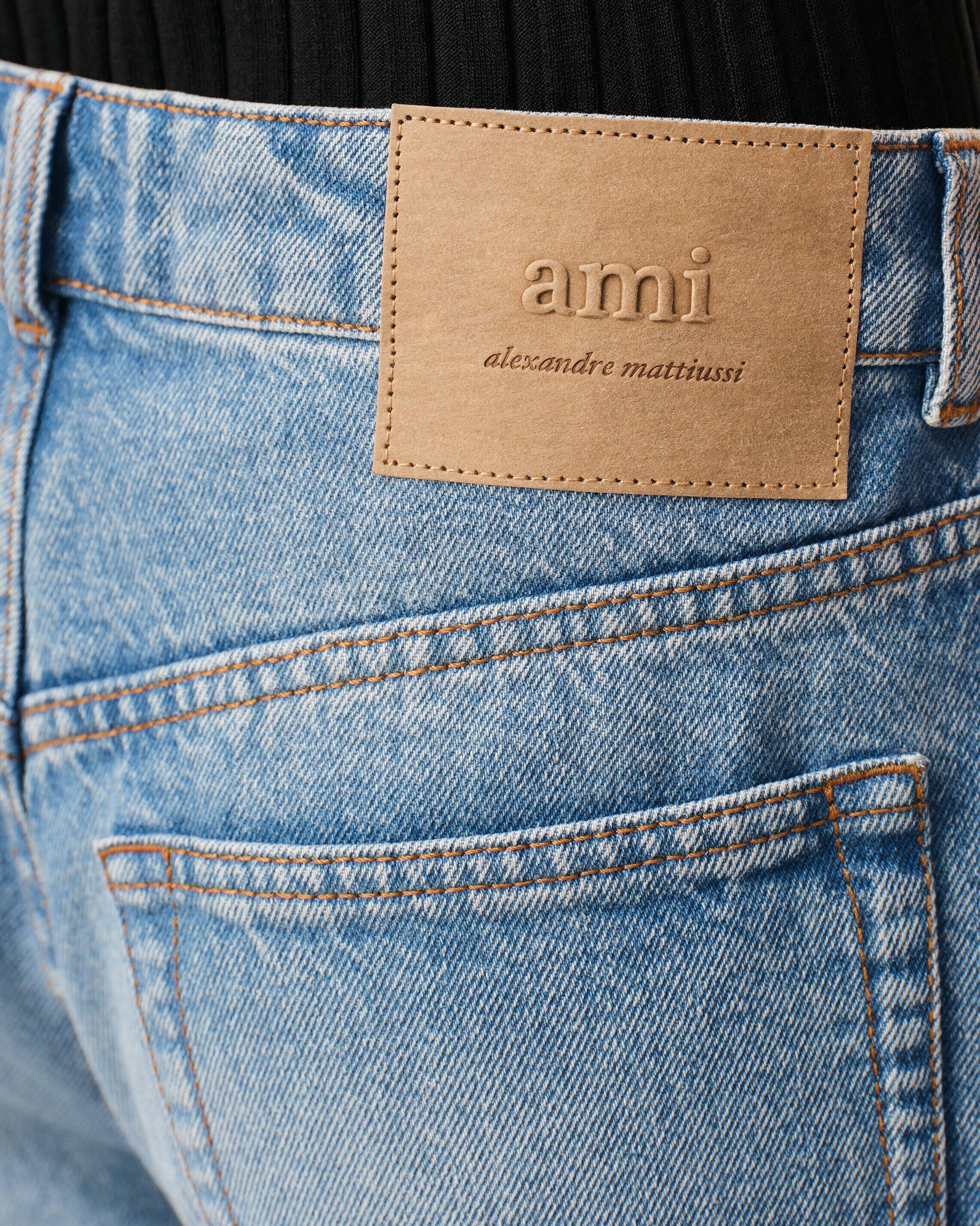 AmiParis Blue Cotton Large Fit Jeans Women's