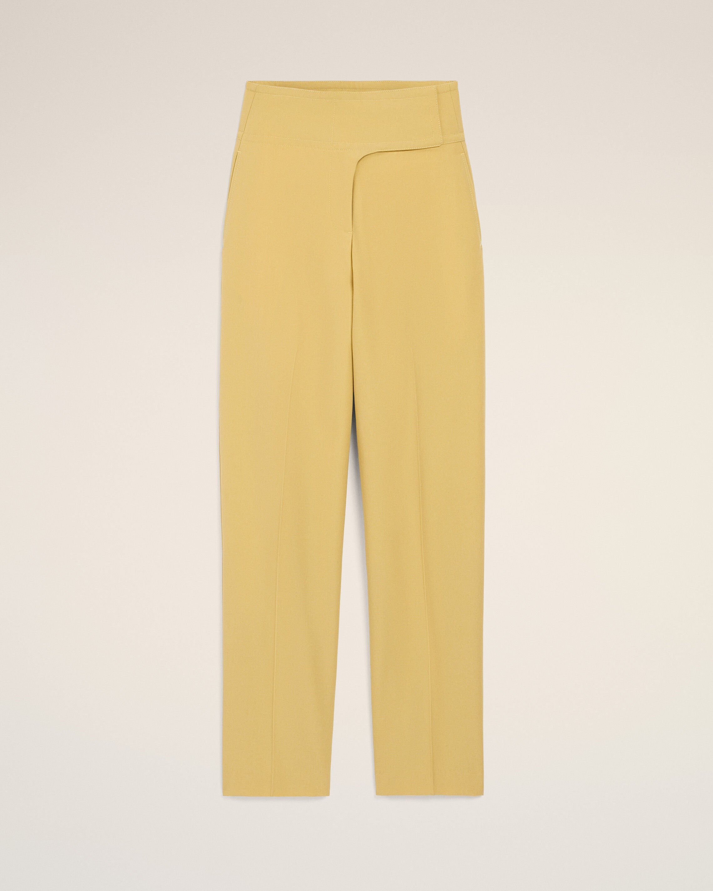 AmiParis Yellow New Wool Wrapped Belted Trousers Women's