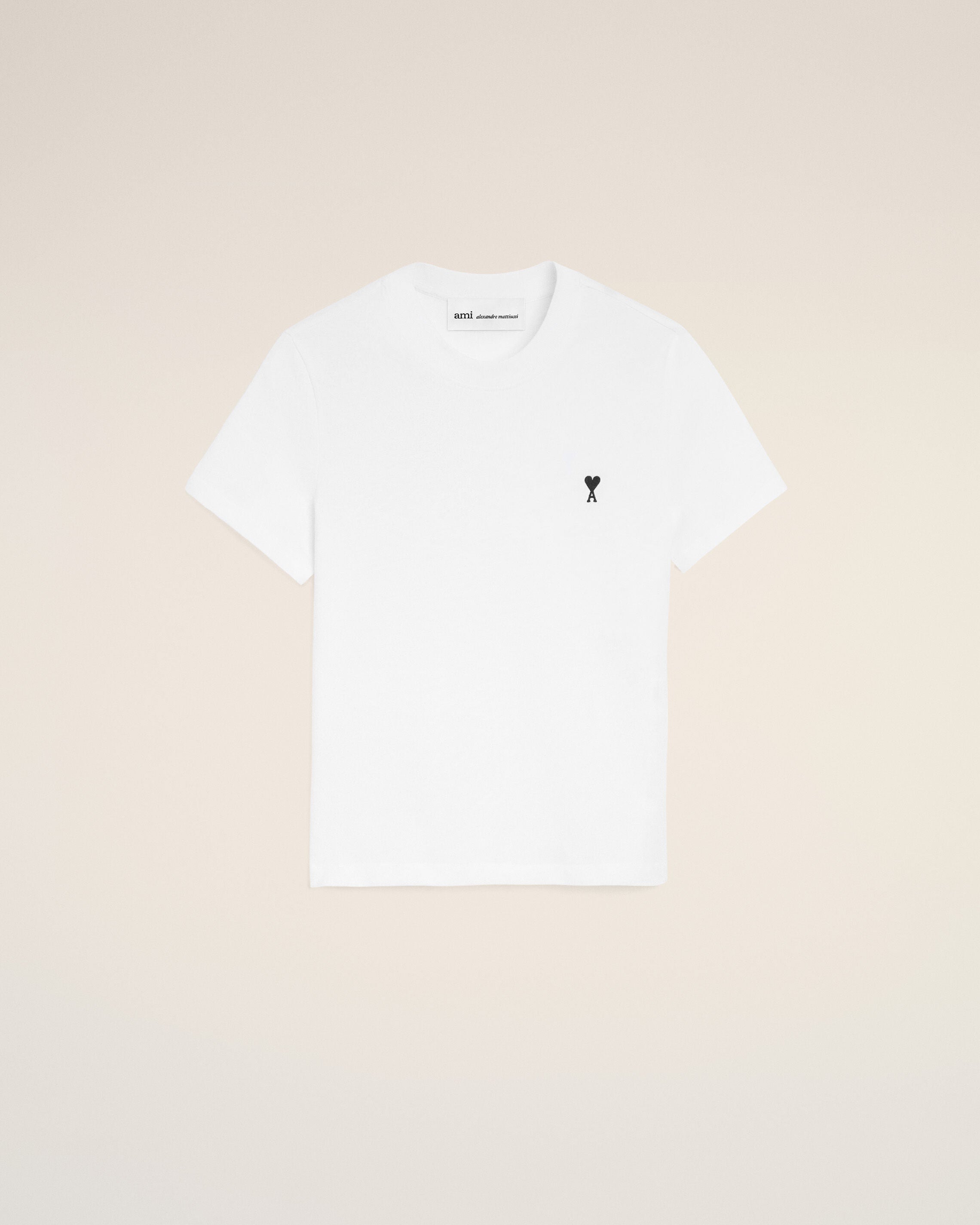 White Cotton Ami De Coeur Cropped Tshirt Women's