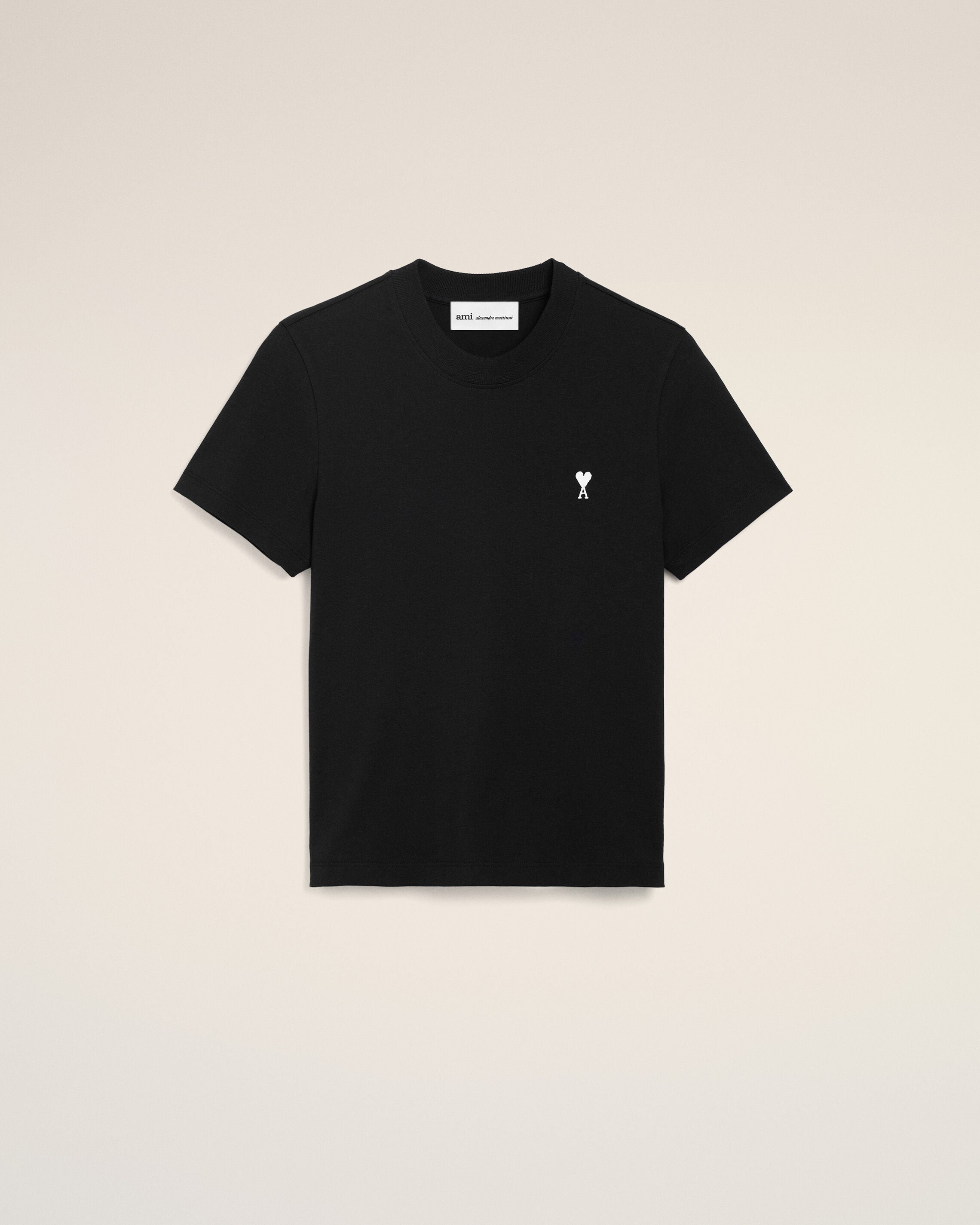 Black Cotton Ami De Coeur Cropped Tshirt Women's