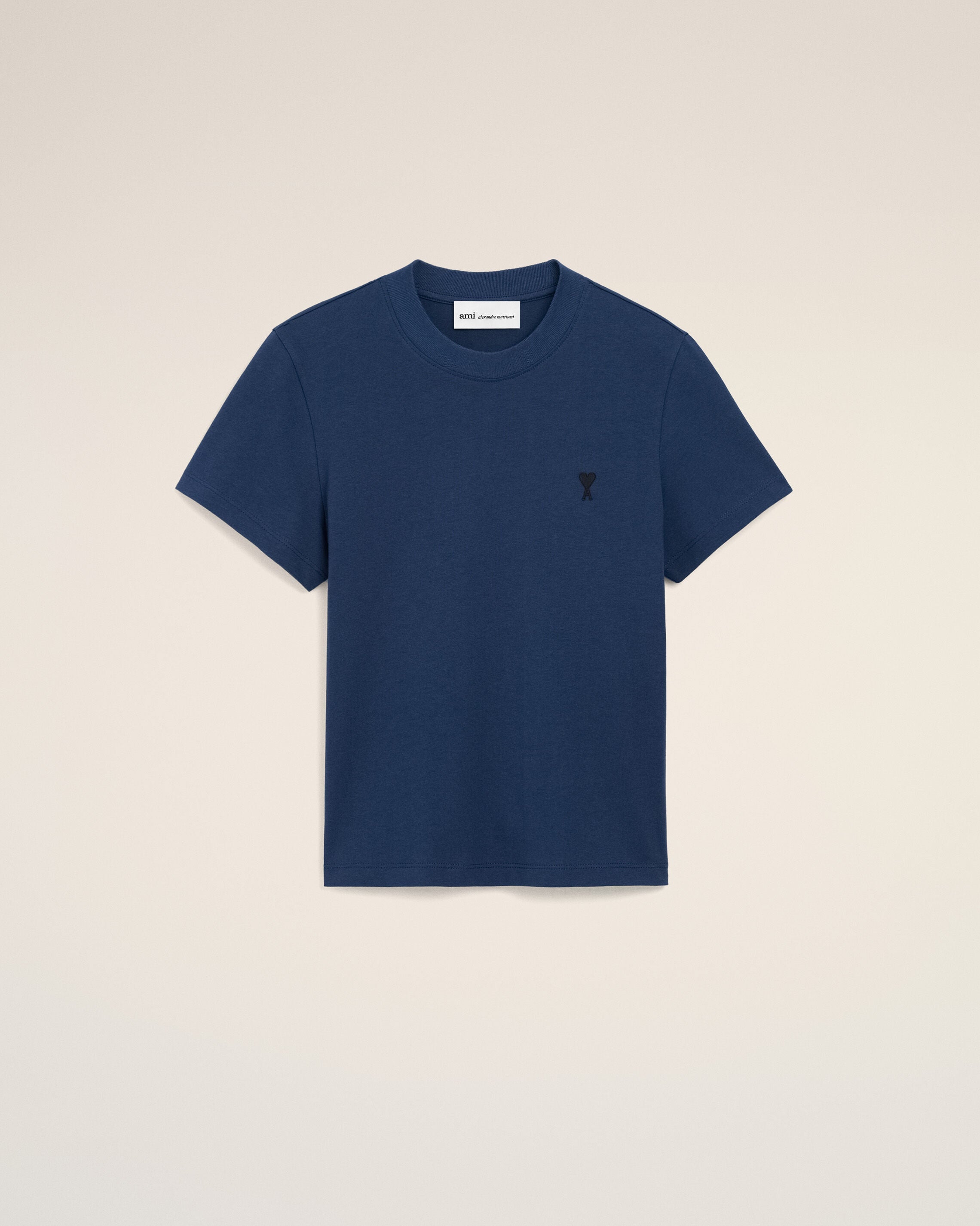 Blue Cotton Ami De Coeur Cropped Tshirt Women's