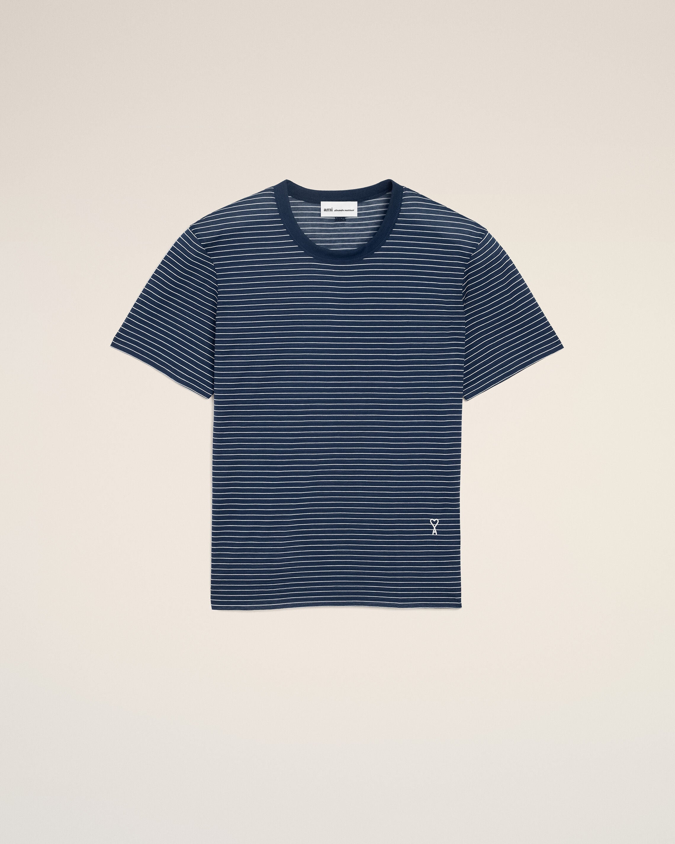 Blue Striped Cotton Ami De Coeur Tshirt Women's