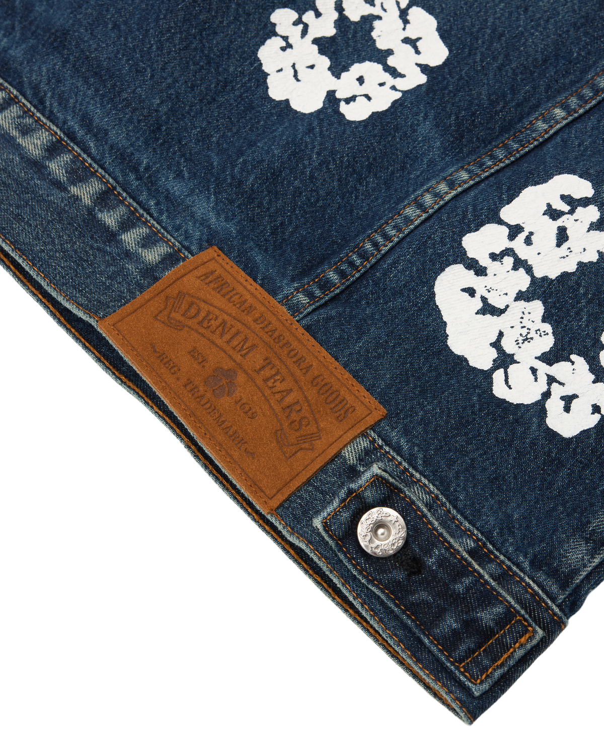 Cotton Wreath Denim Jacket Dark Wash