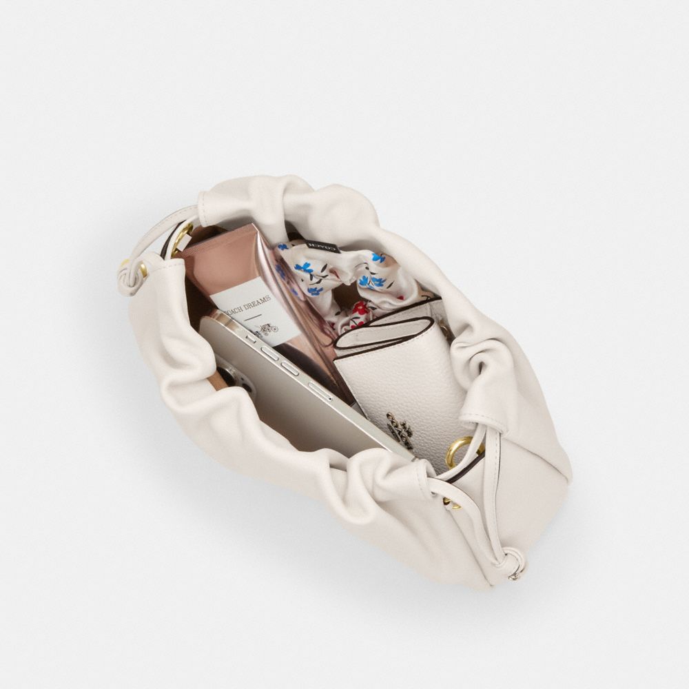 Coach Faye Shoulder Bag With Ruching Gold Chalk