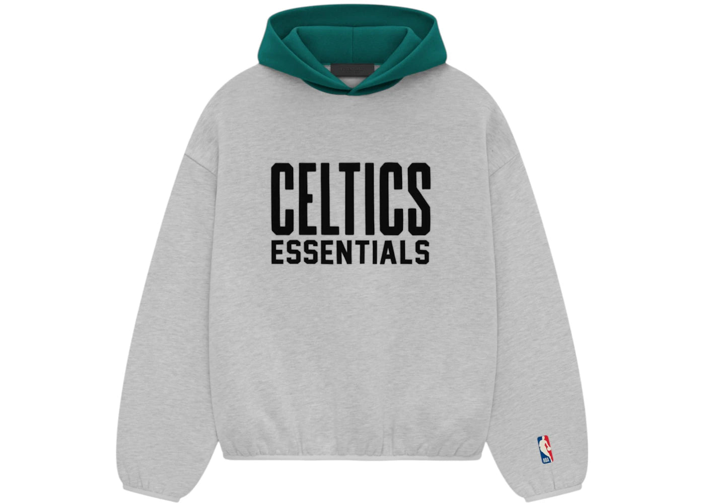 fear of god essentials celtics hoodie light heather